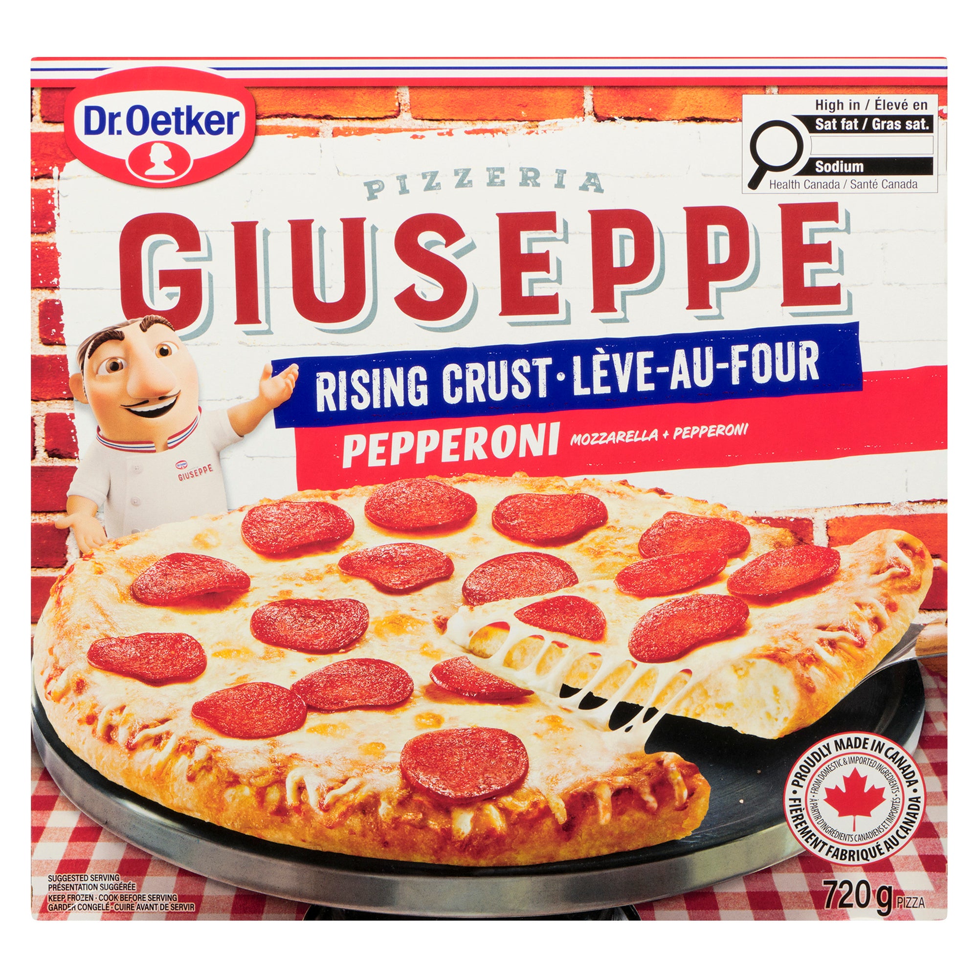 Dr. Oetker Giuseppe Pizzeria Pizza Rising Crust Pepperoni, 720 g