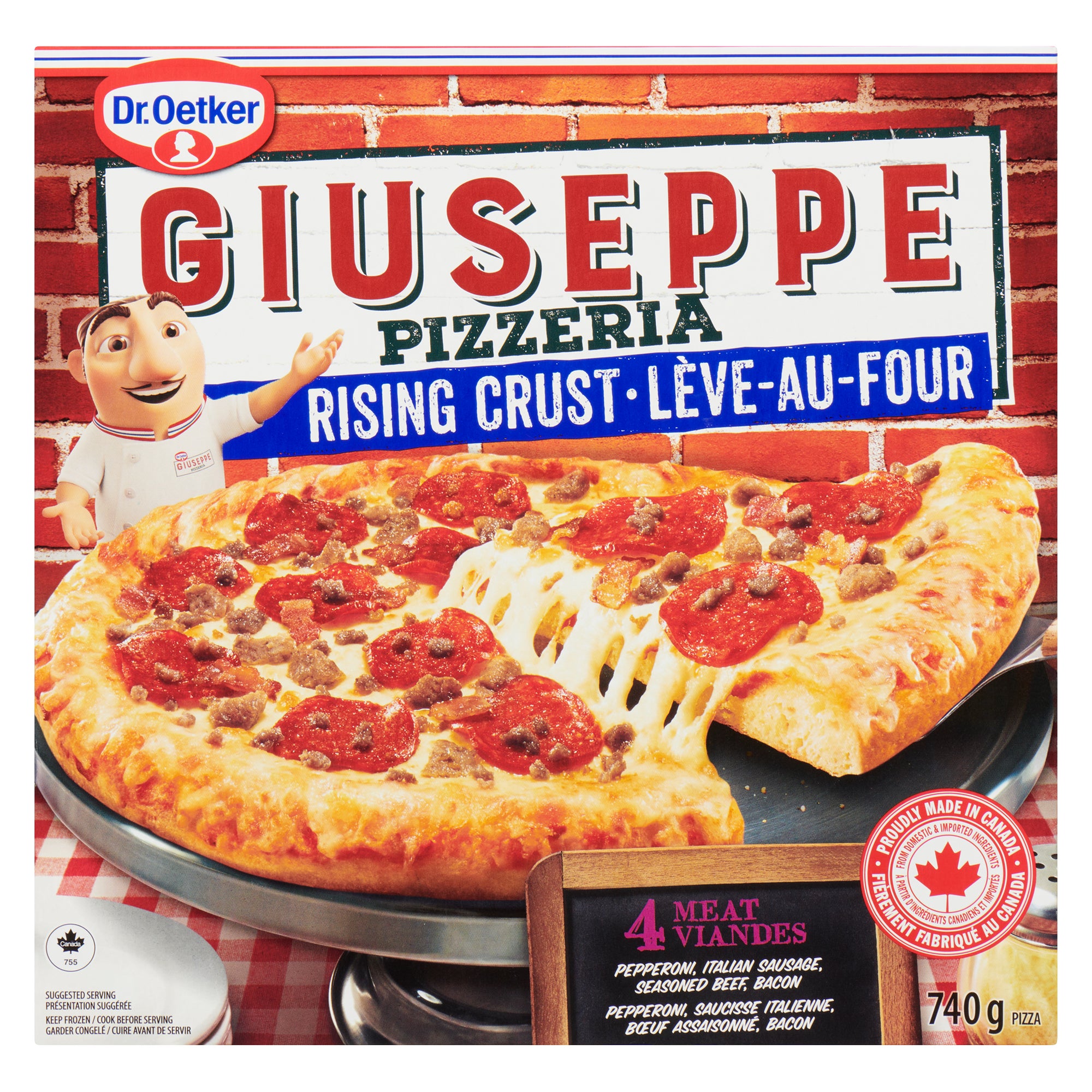 Dr. Oetker Giuseppe Pizzeria Rising Crust 4 Meat Pizza - 740g