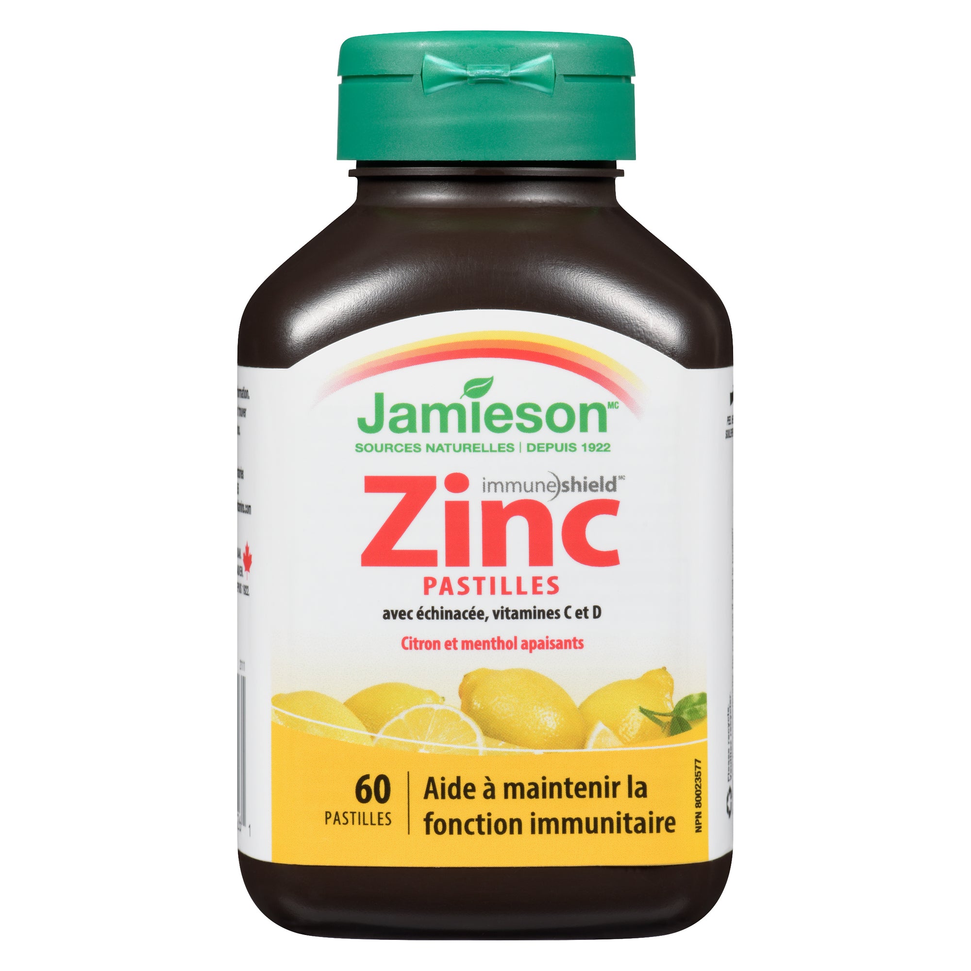 Jamieson Zinc Lozenges Soothing Lemon & Menthol Lozenges, 60Pack