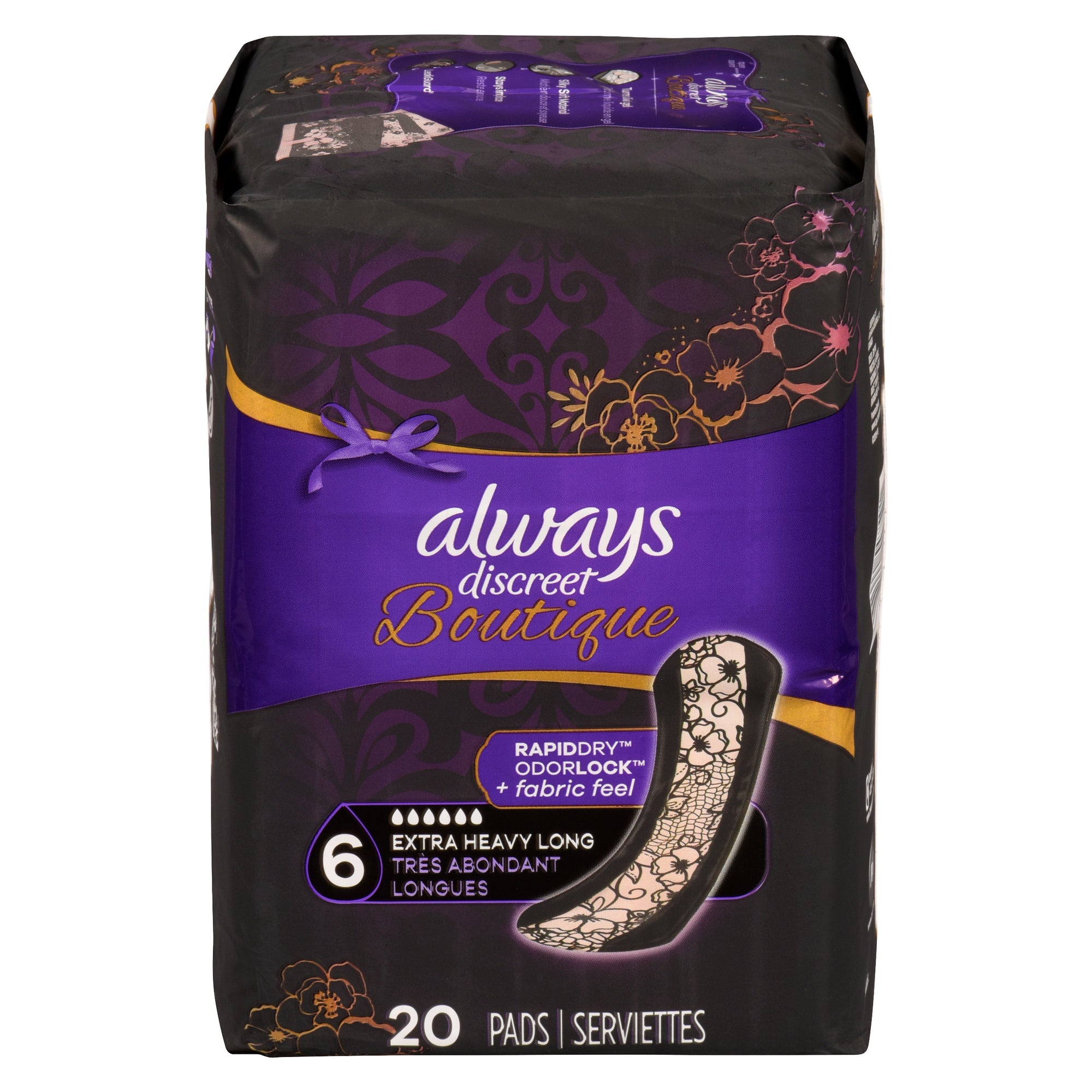Always Discreet Boutique Incontinence Pads, Extra Heavy, 20Pack