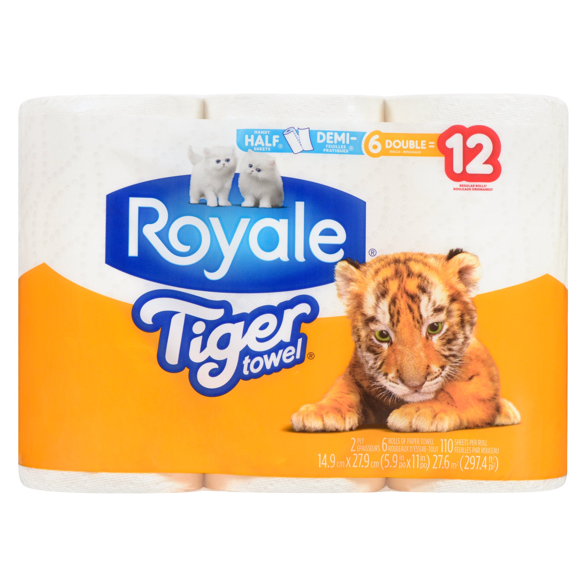 Royale Tiger Towel 2 Ply Paper Towel, 6Pack Giant Tiger