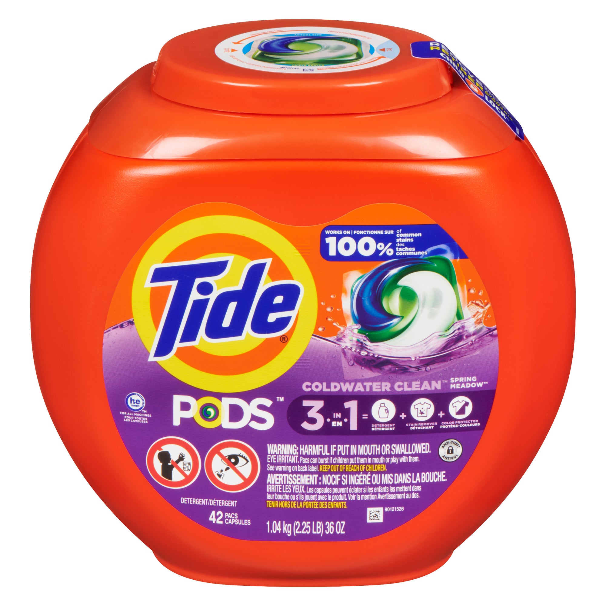 Tide Pods Spring Meadow Liquid Laundry Detergent Soap, 42Count Giant