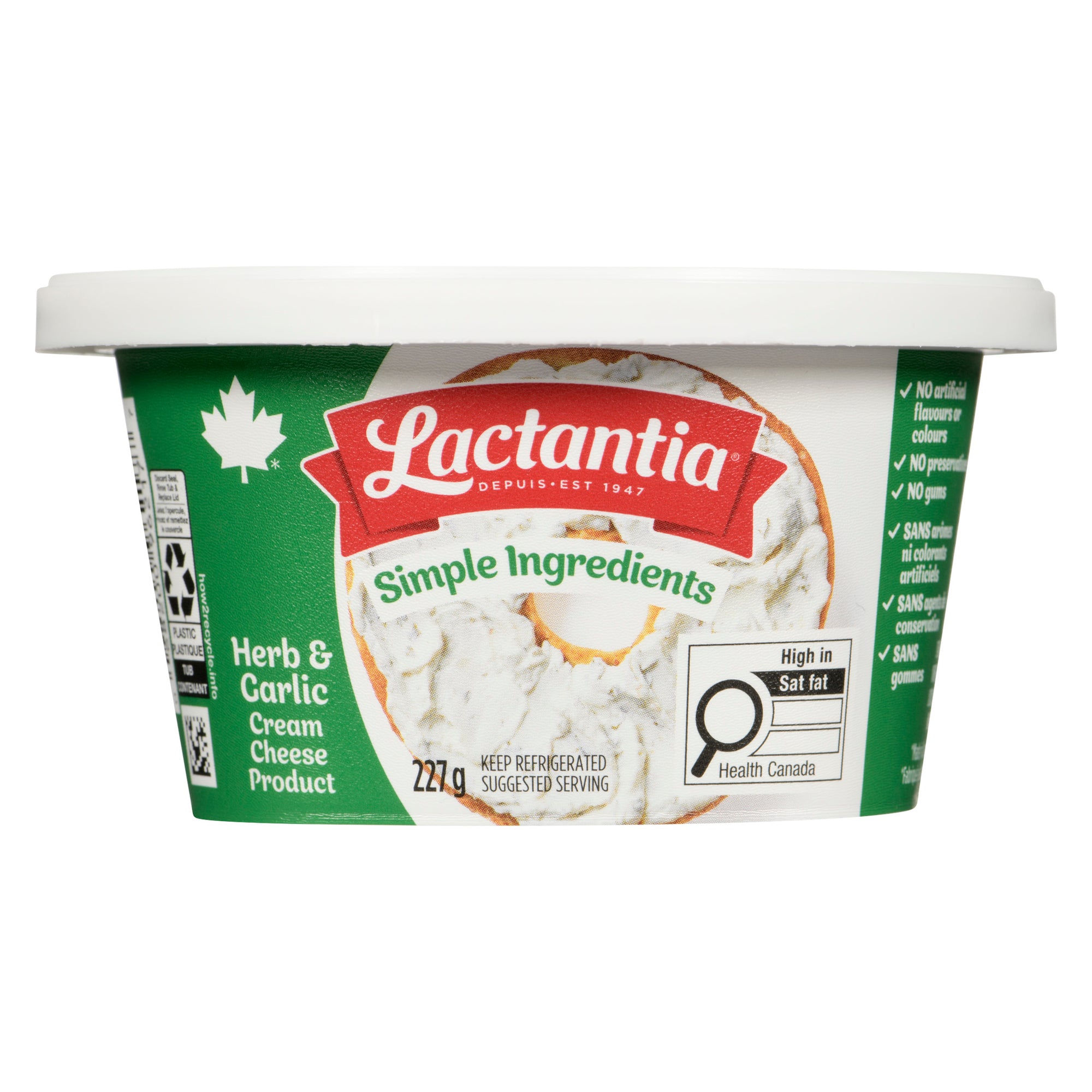 Lactantia Cream Cheese Herb & Garlic, 227 g – Giant Tiger
