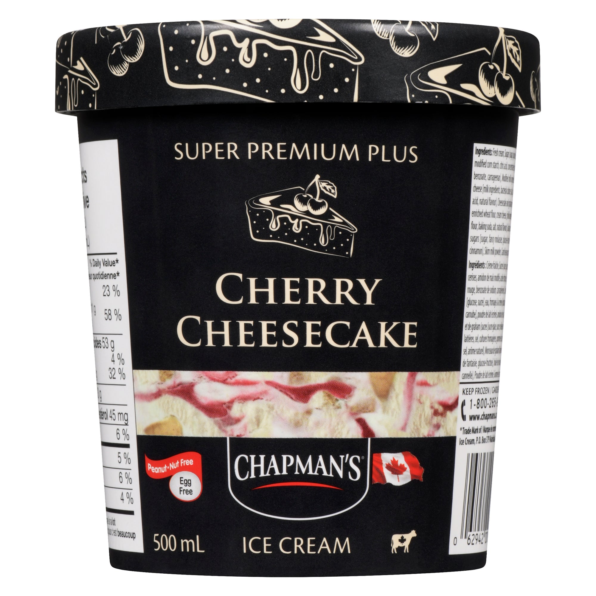 Chapman's Super Premium Plus Ice Cream Cherry Cheesecake, 500 ml