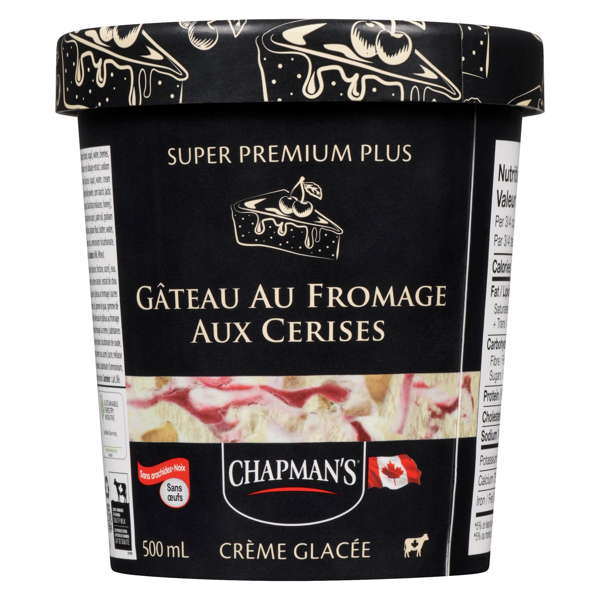 Chapman's Super Premium Plus Ice Cream Cherry Cheesecake, 500 ml