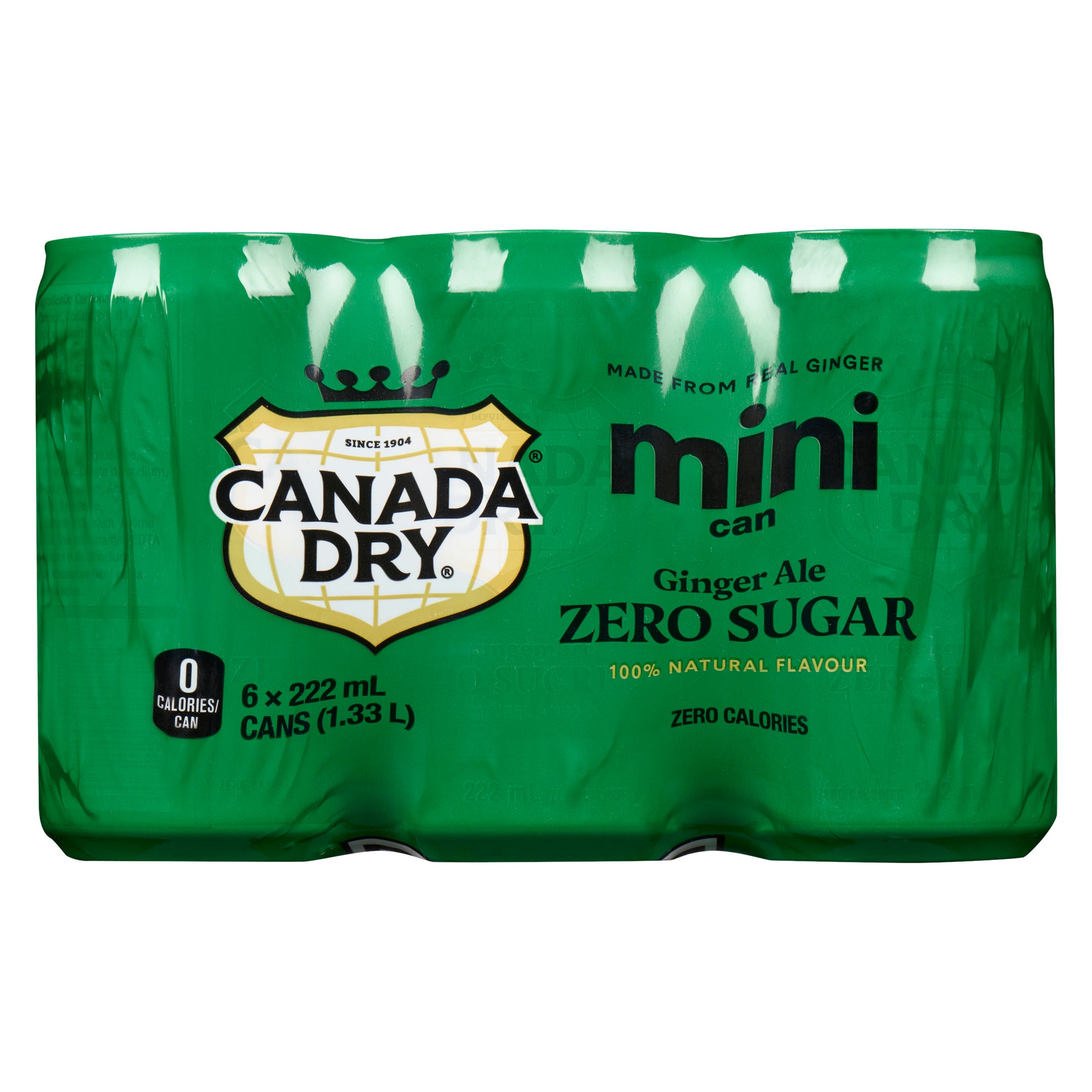 Canada Dry Zero Sugar Ginger Ale Mini Can, 6-Pack, 222 ml – Giant