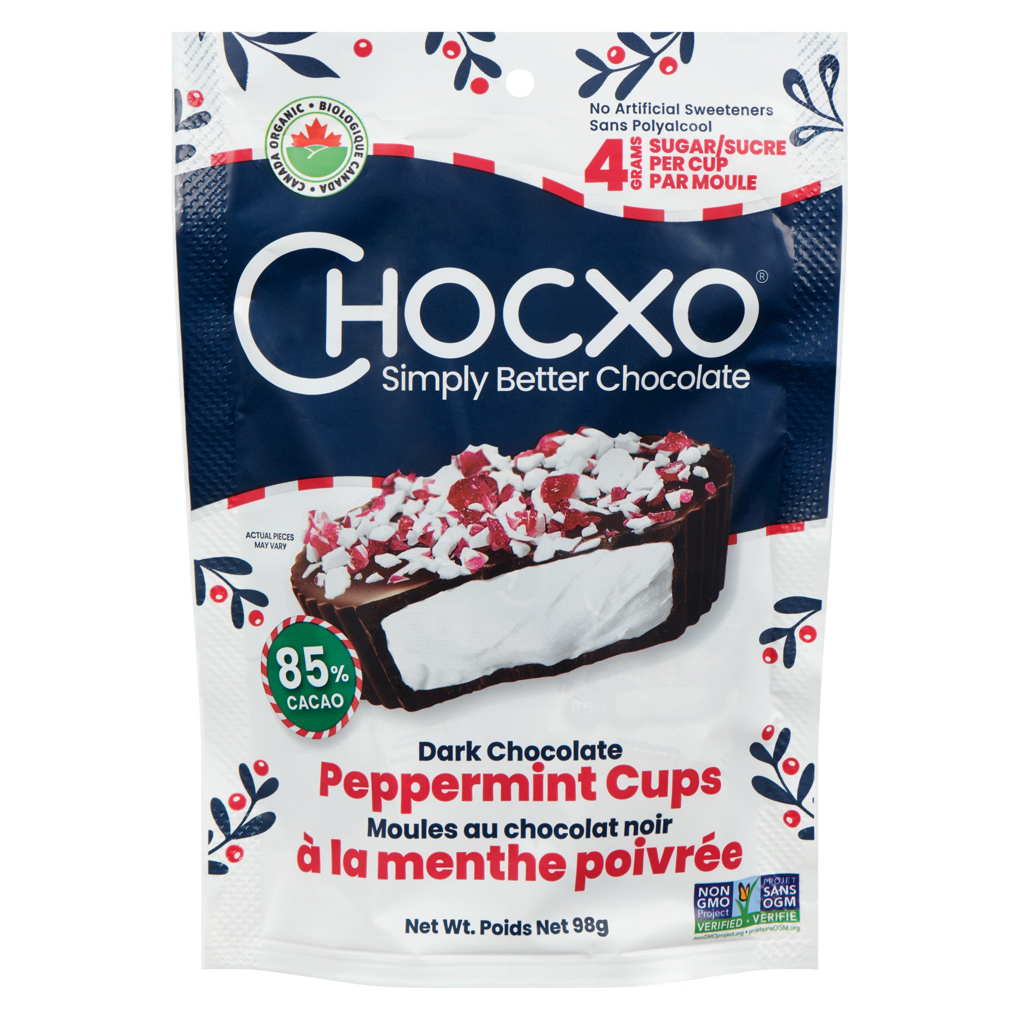 Chocxo Dark Chocolate Peppermint Cups 85% Cacao, 98 g – Giant Tiger