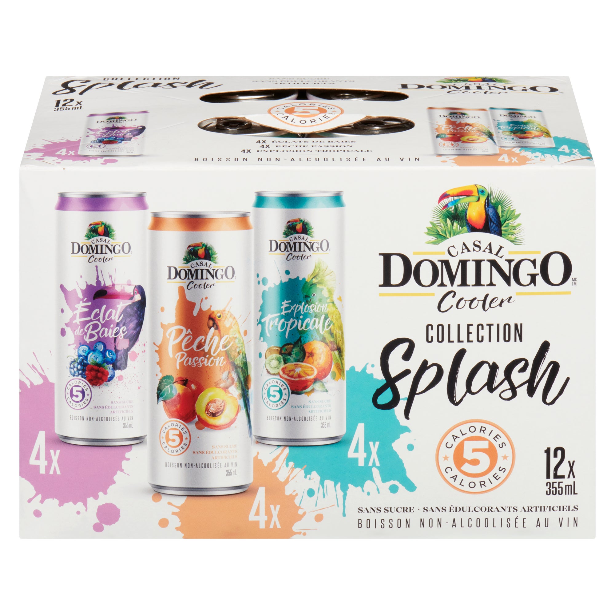 Casal Domingo Cooler Non-Alcoholic Wine Beverage Splash, 12-Pack