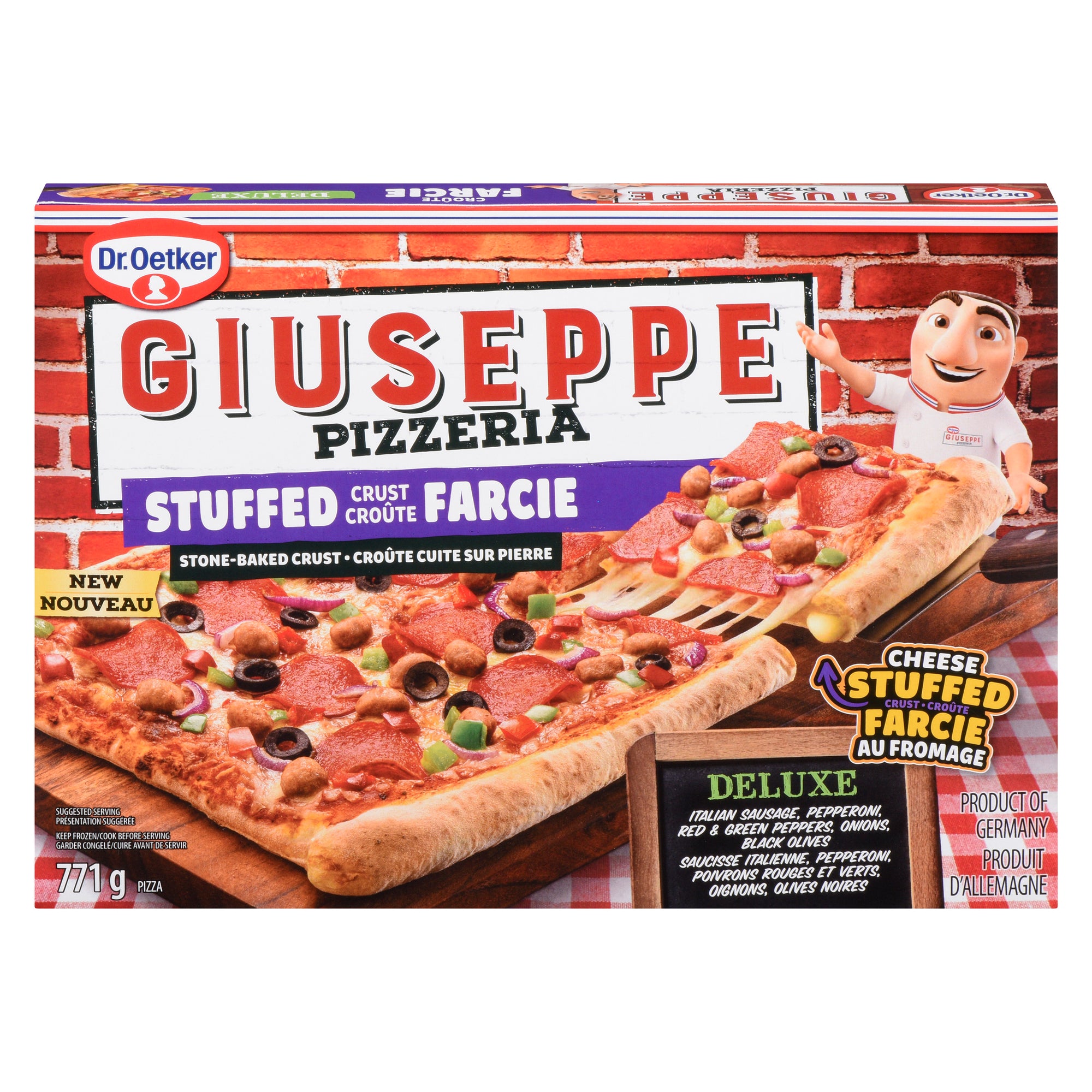 Dr. Oetker Giuseppe Pizzeria Pizza Stuffed Crust Deluxe, 771 g