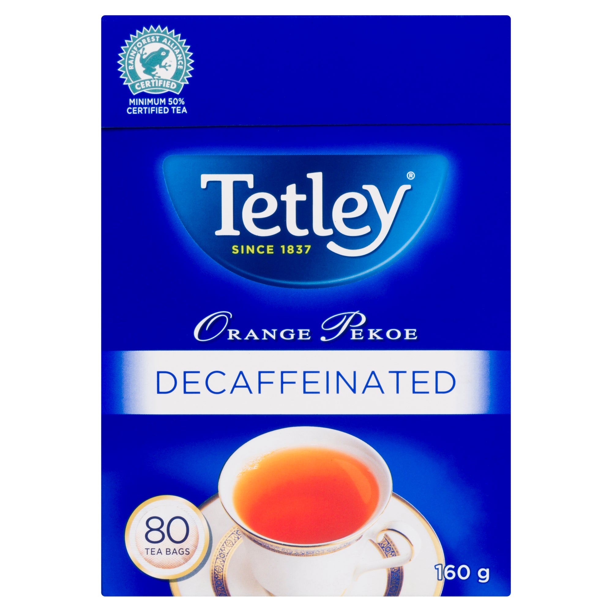 Tetley Decaffeinated Orange Pekoe Tea Bags, 80Pack, 160g Giant Tiger