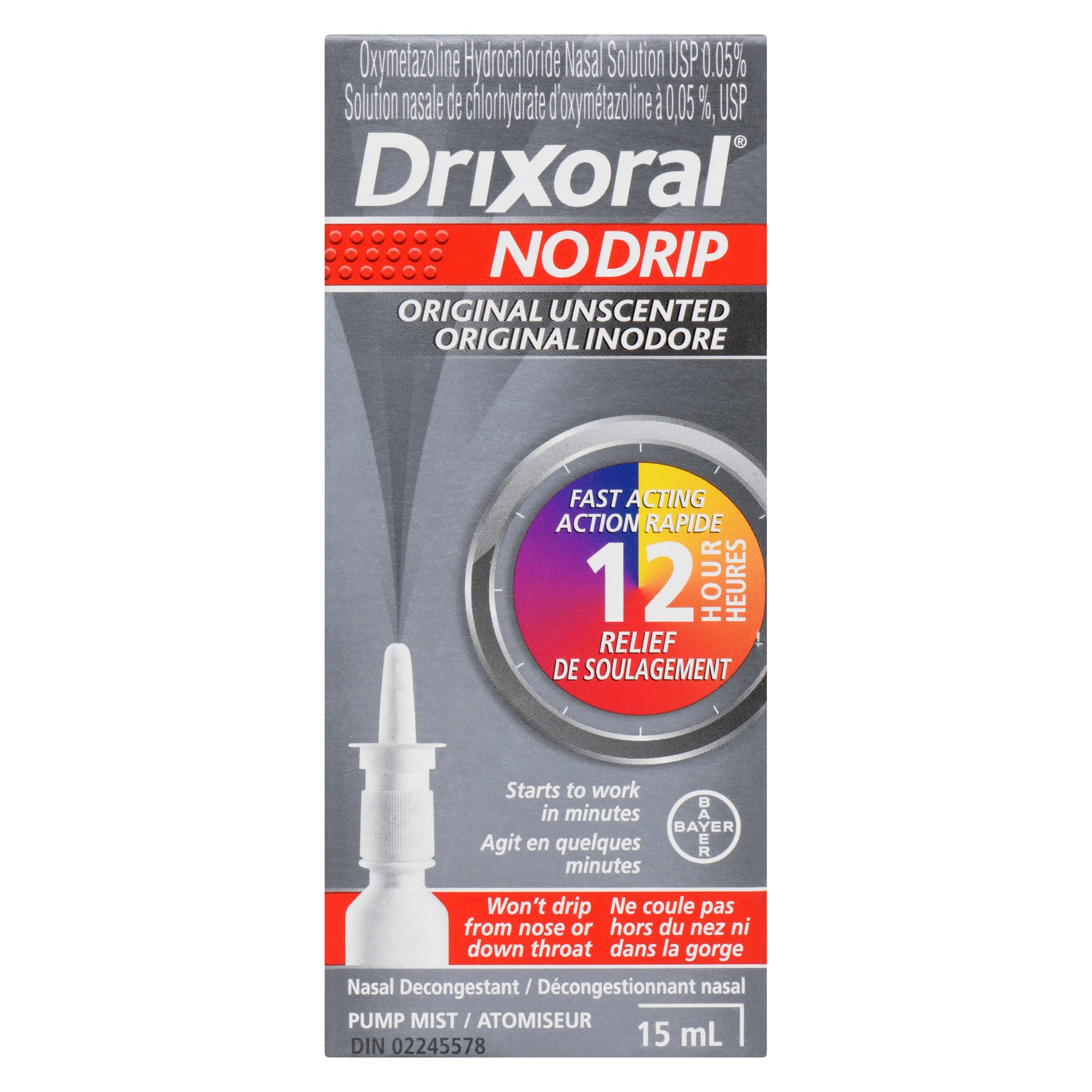 Drixoral No Drip Original Unscented Nasal Decongestant, 15ml Giant Tiger