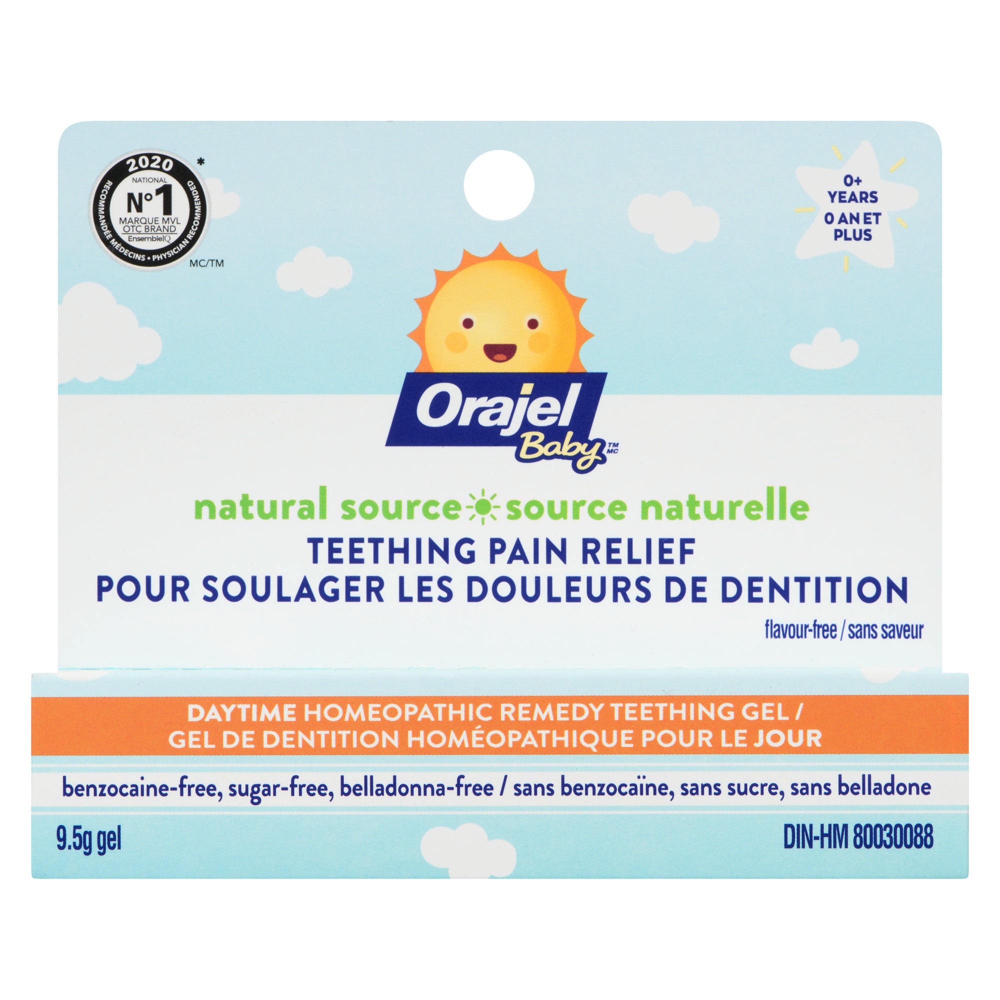 Orajel Baby Homeopathic Natural Source for Teething Pain Relief Gel, 9