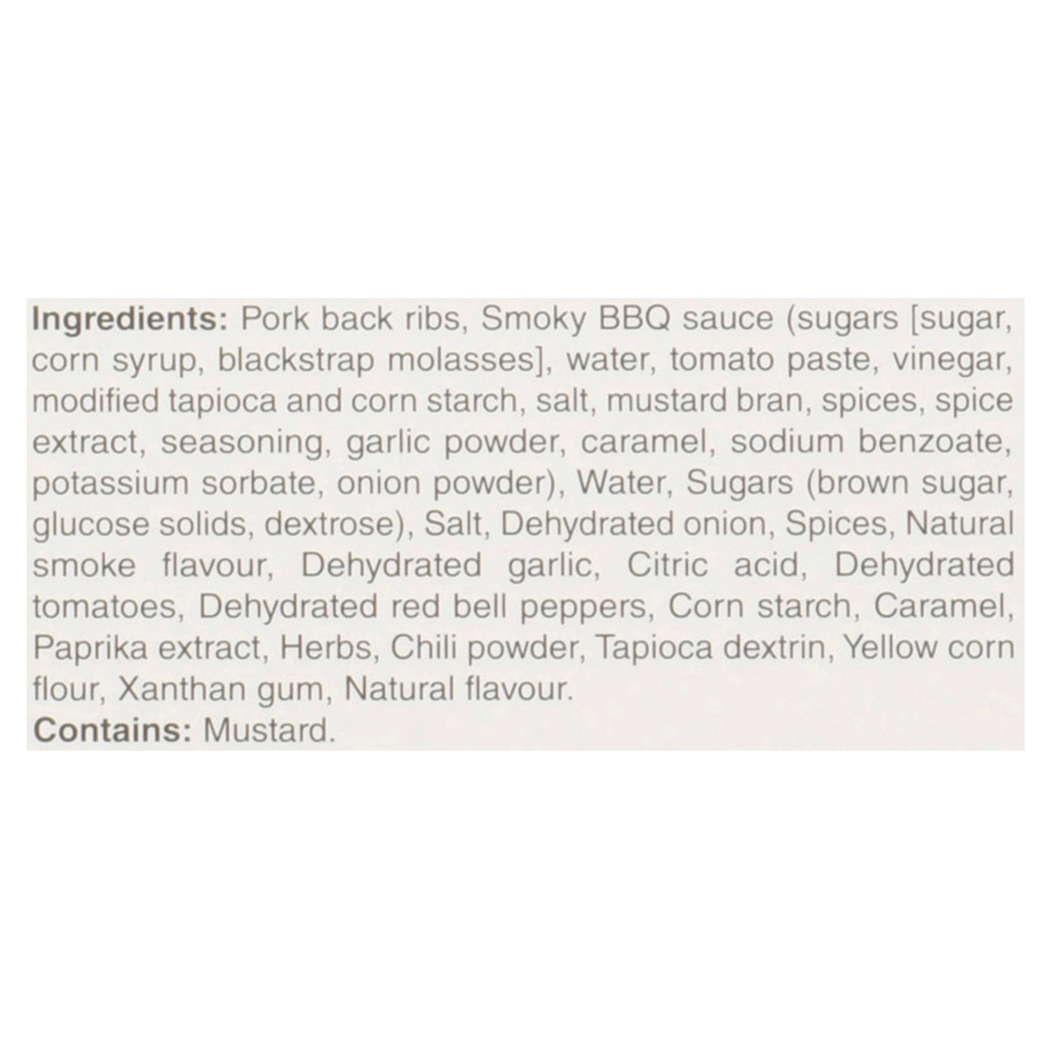 Swiss Chalet Pork Back Ribs Smoky BBQ 600g Giant Tiger