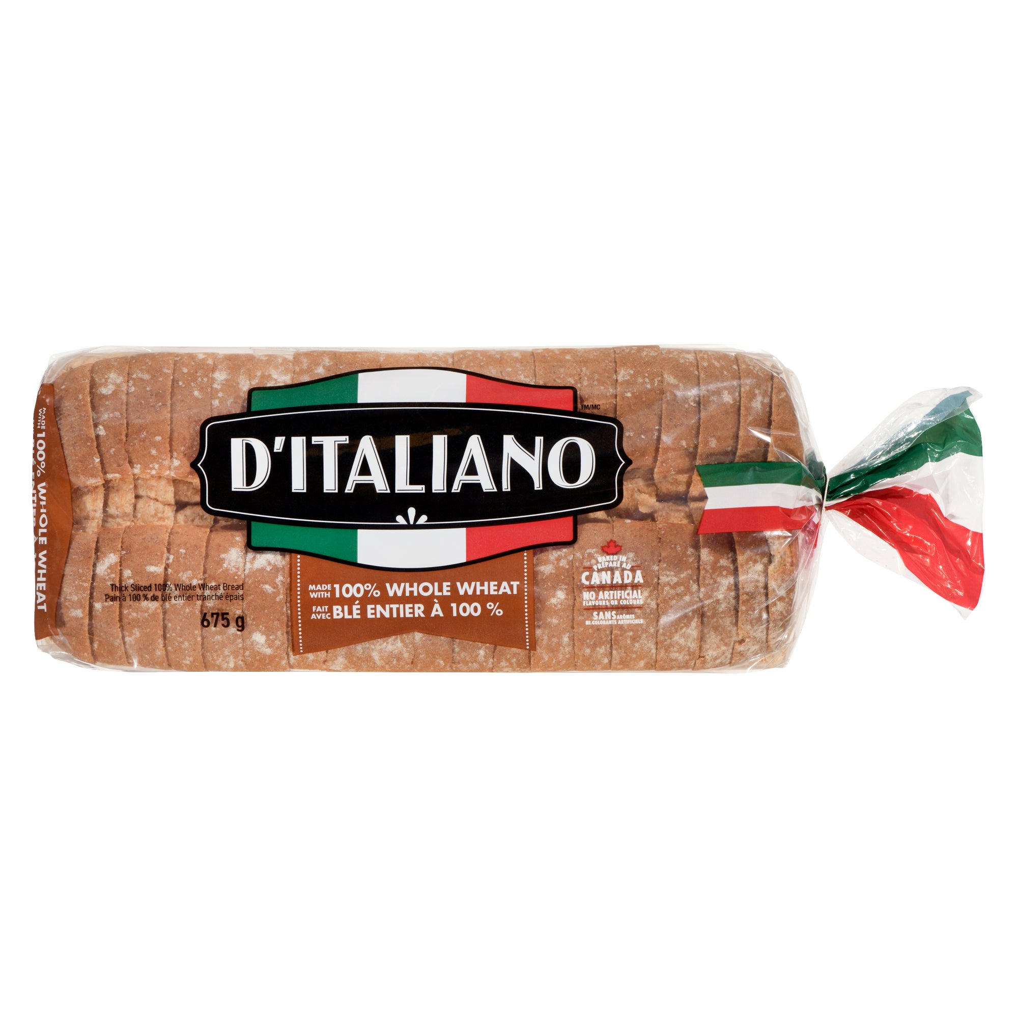 D'Italiano 100 Whole Wheat Thick Sliced Bread 675g Giant Tiger