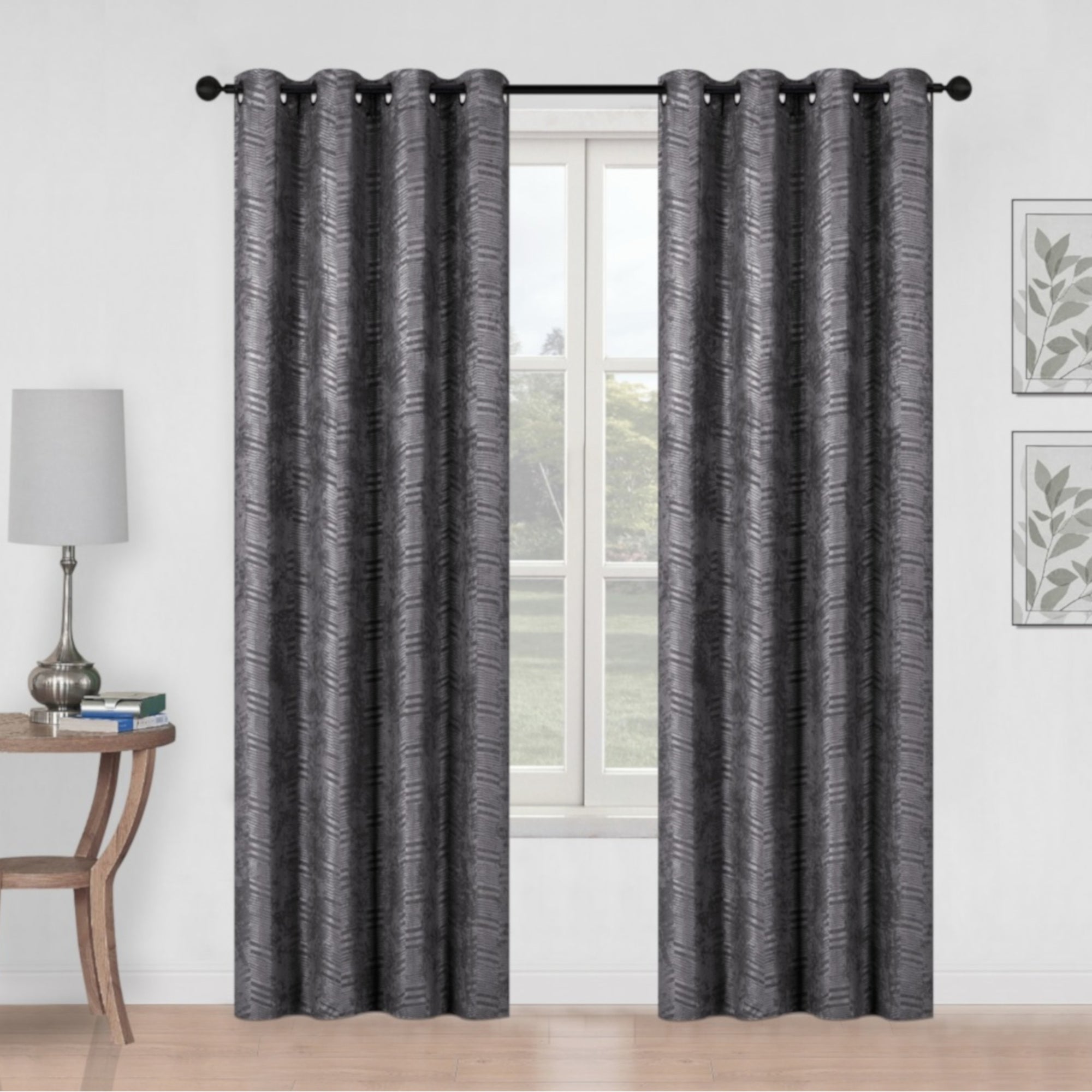 Home Beyond Heavyweight Embossed Room Darkening Curtain, 84in Giant