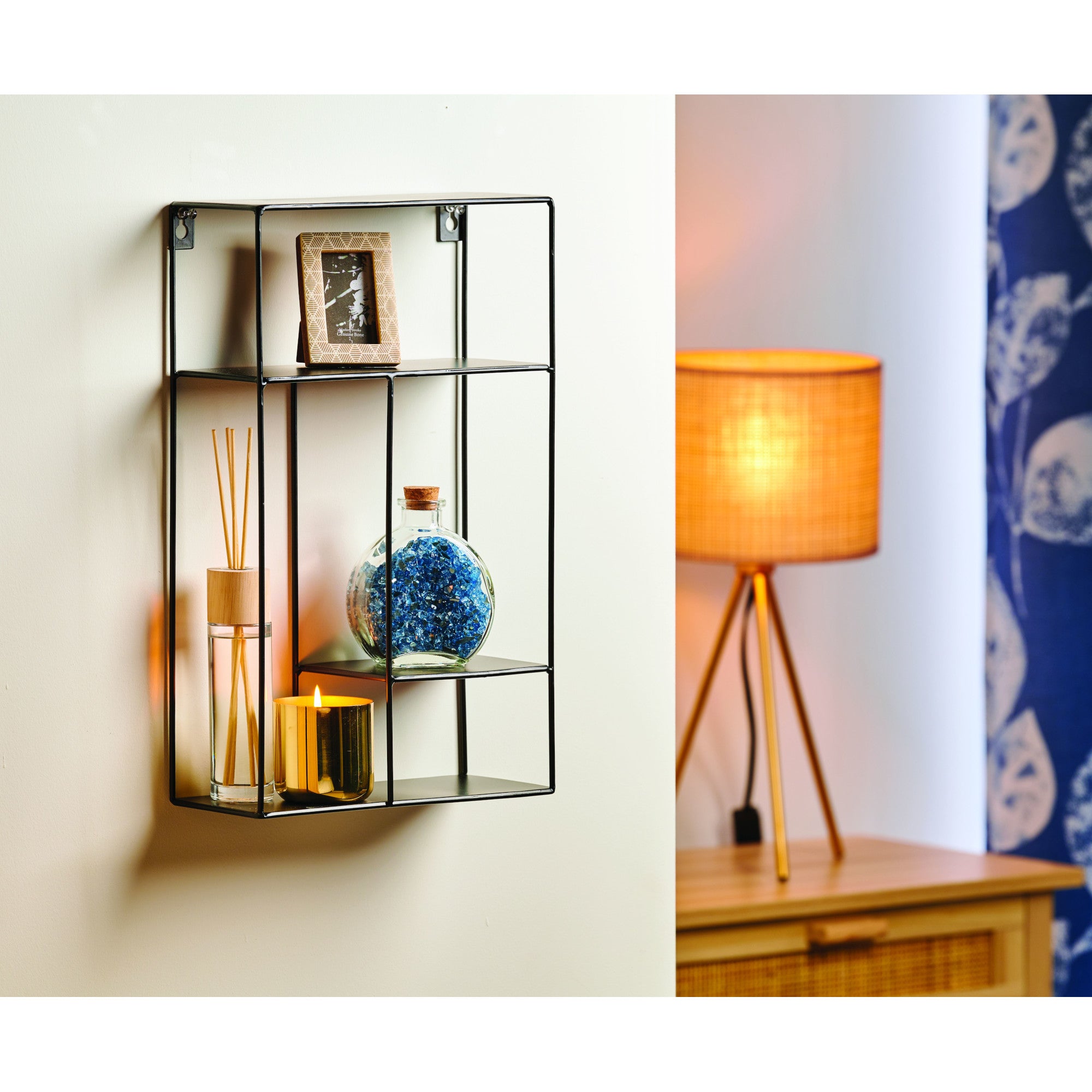 Debbie Travis® Metal Wall Shelf, Black Giant Tiger