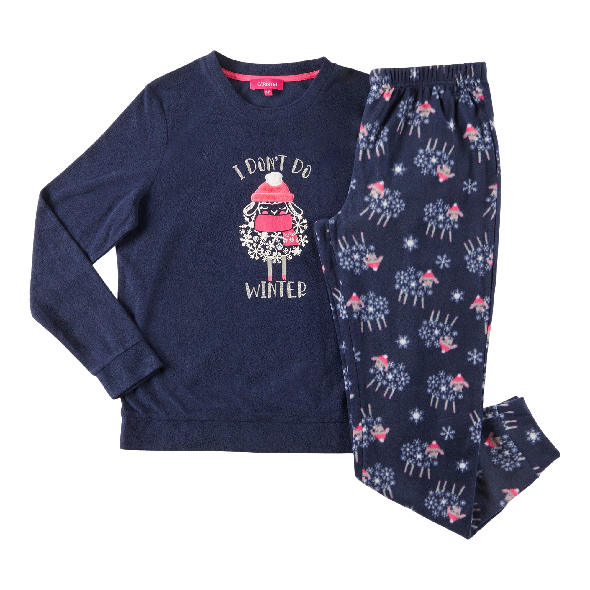 Ensemble de pyjama à col rond et à manches longues pour femmes