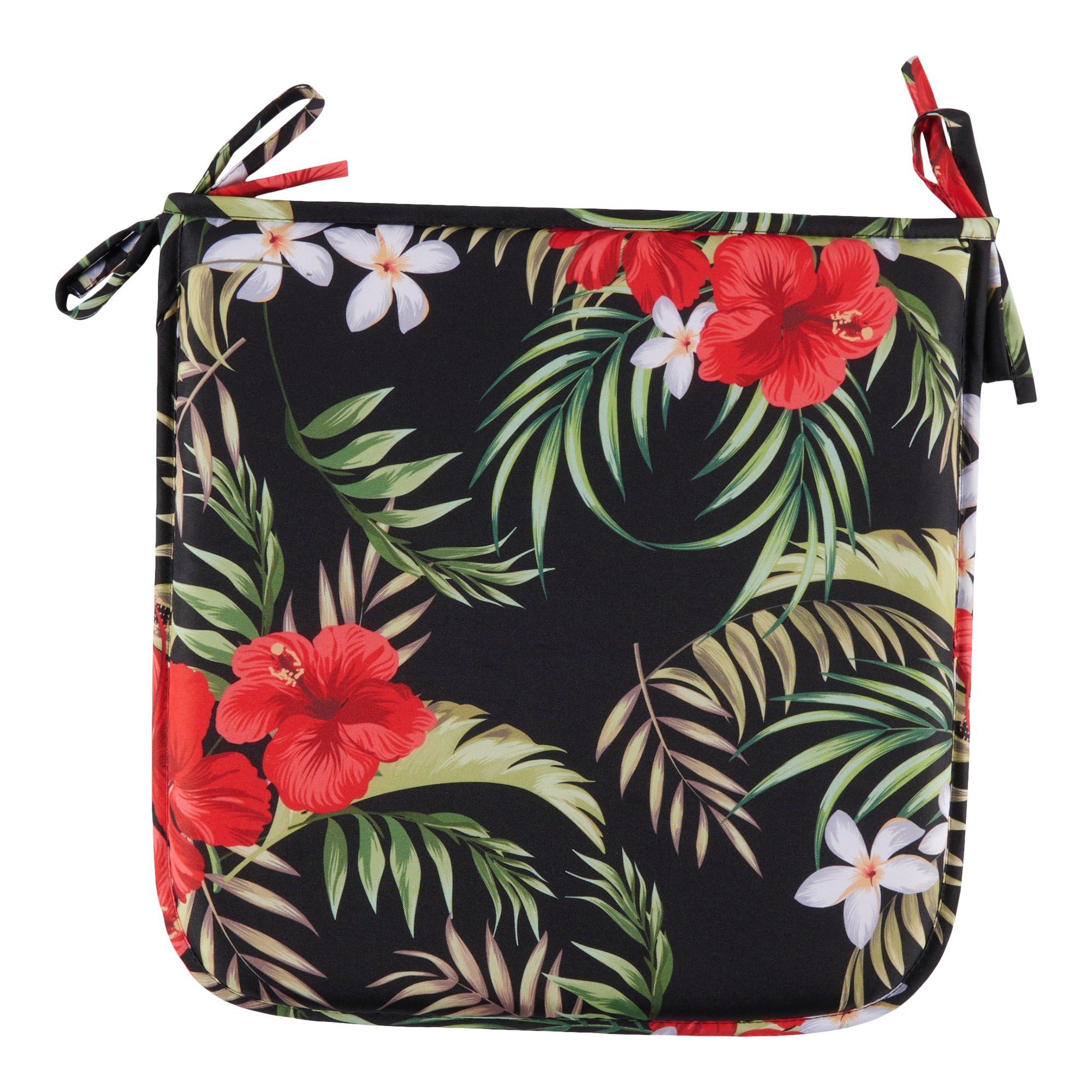 Outdoor Printed Chair Pad, 2Pack, 16in., Black Giant Tiger