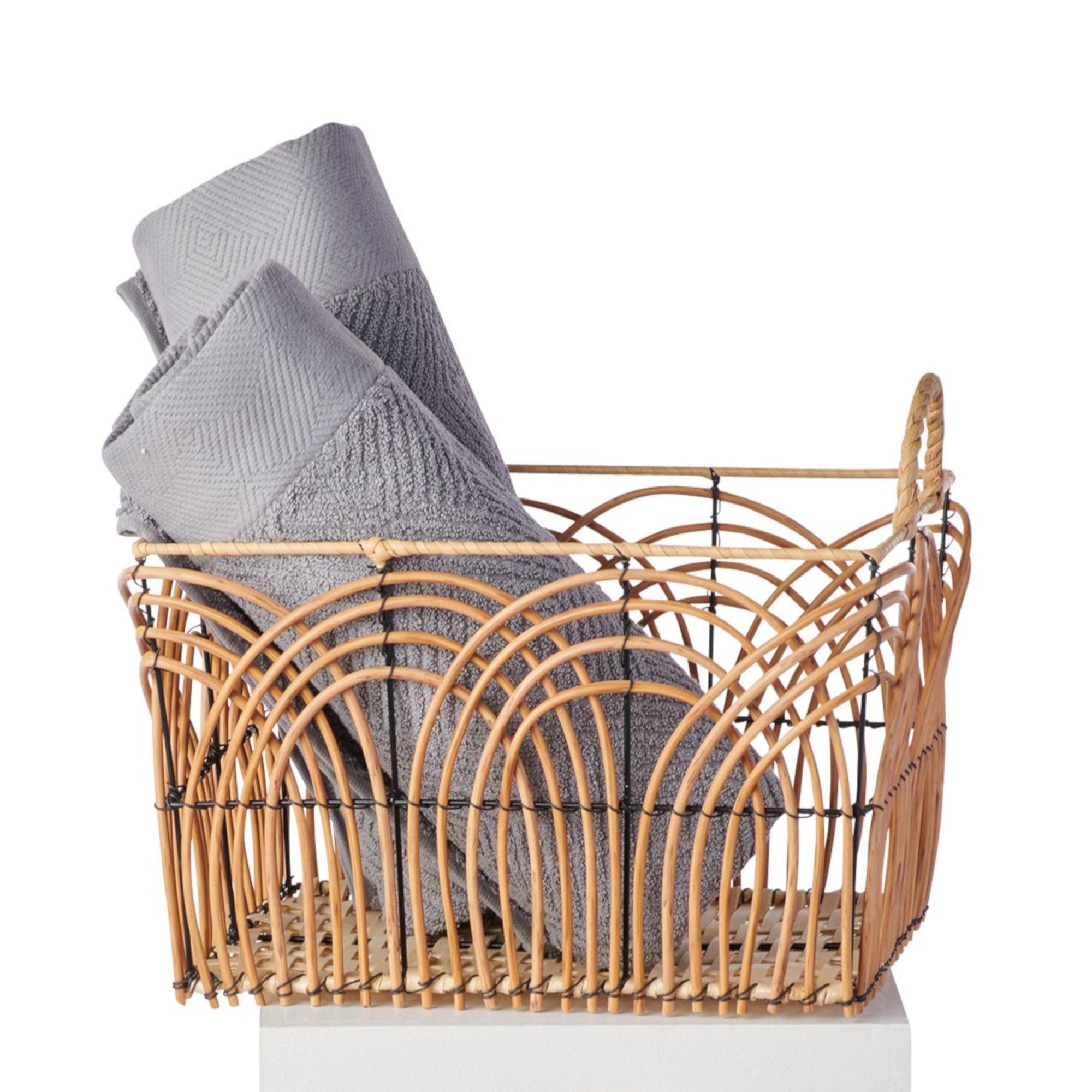 Debbie Travis® Rattan Square Basket, Small Giant Tiger