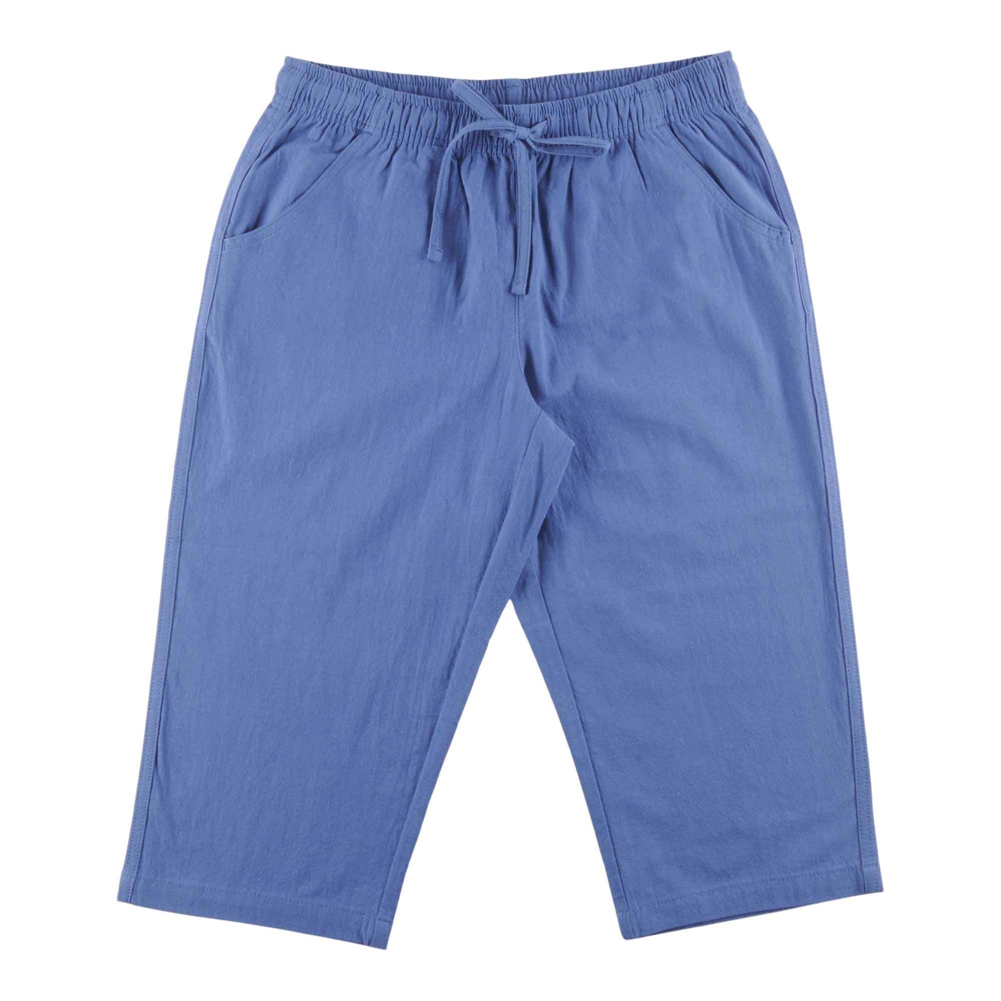 Classic Editions Women's Summer Look Solid Crinkle Capri Pants