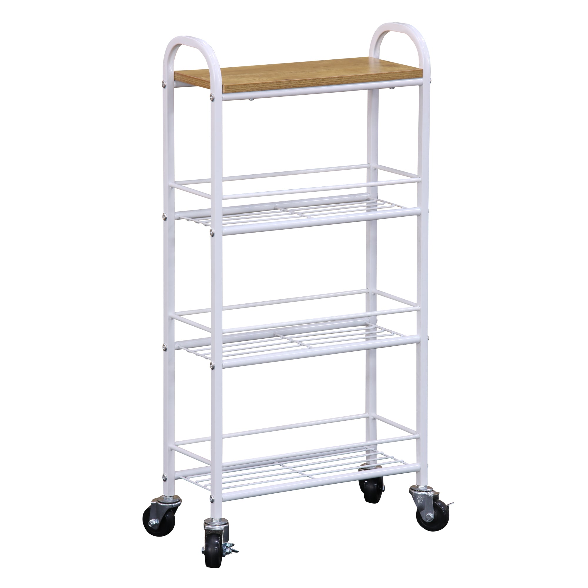 Rolling 4tier Shelf, White. 40in Giant Tiger