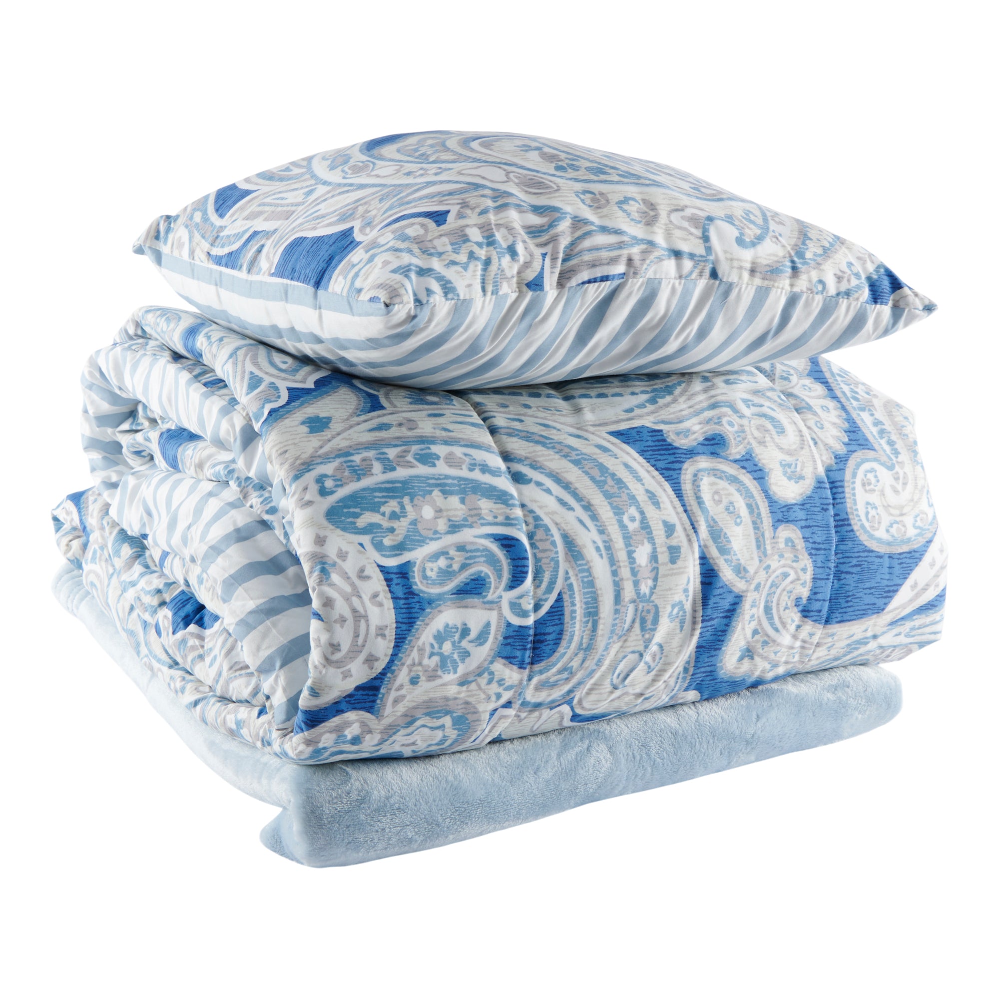 Printed King Comforter Set, Paisley, 5 Piece Giant Tiger