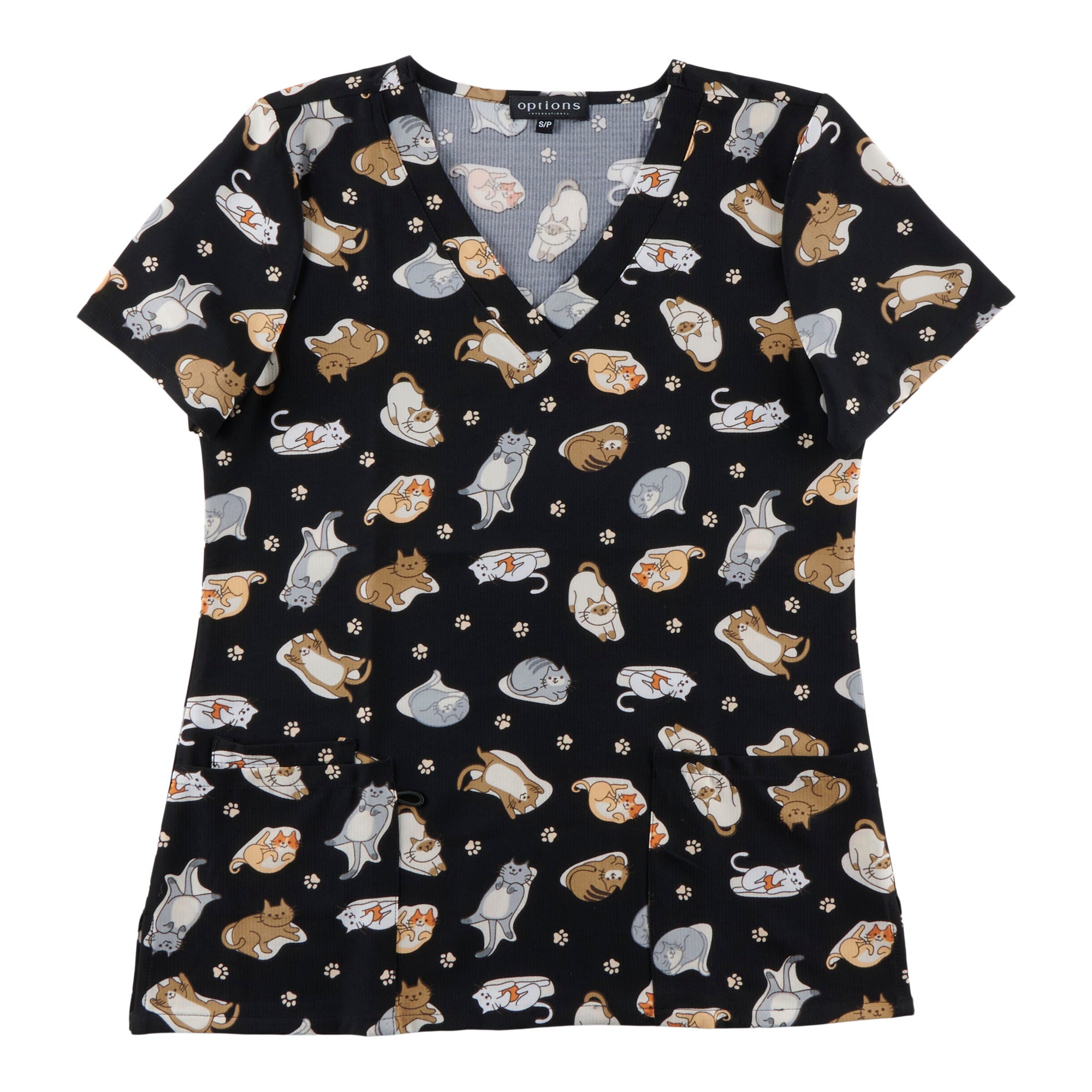 Options Women's Short Sleeve VNeck Scrub Top with Front Pockets