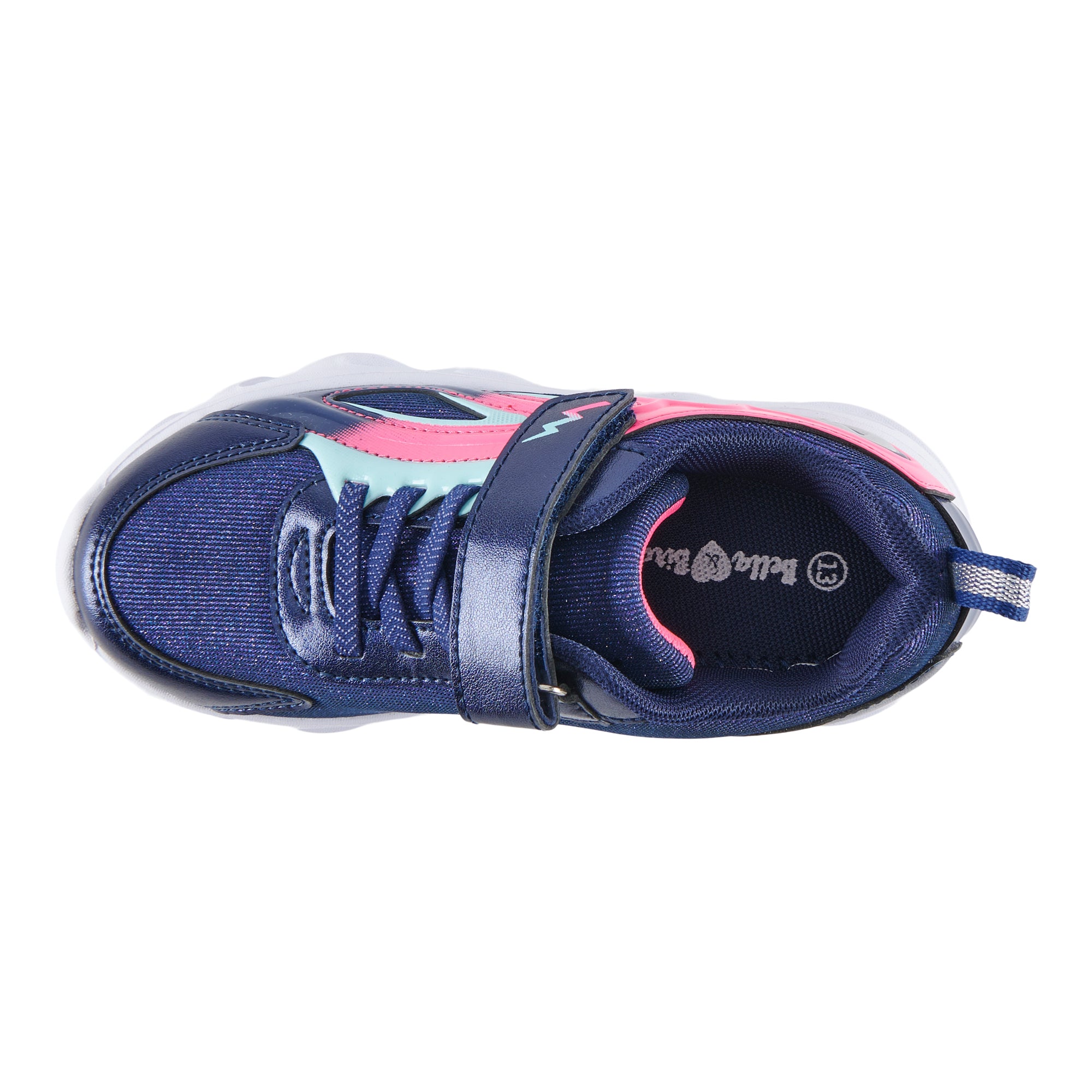 BELLA BIRDIE Girls' LED Light Up Athletic Shoes, 11-4, Navy