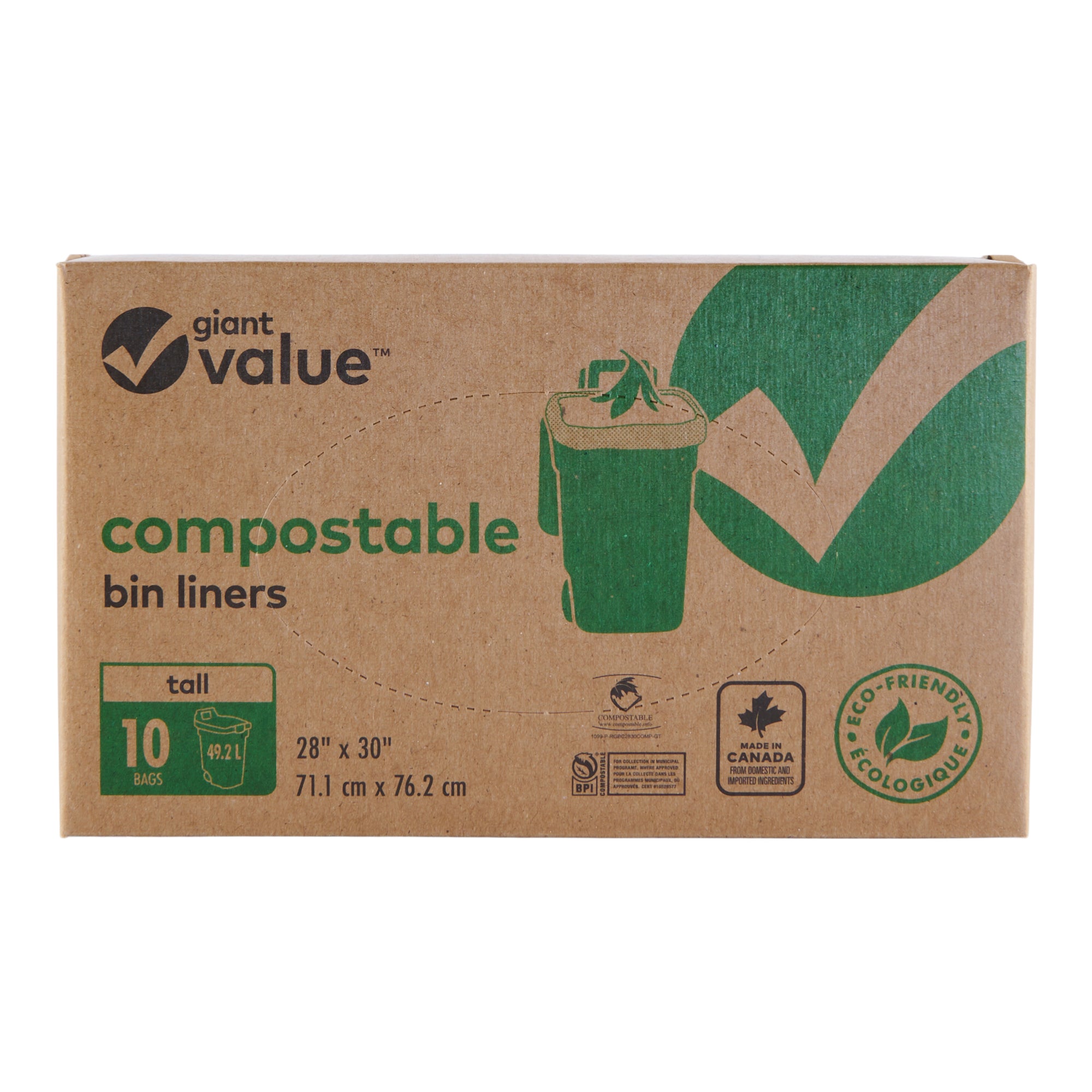 Giant Value Compostable Food Waste Bags, Tall, 10Pack Giant Tiger