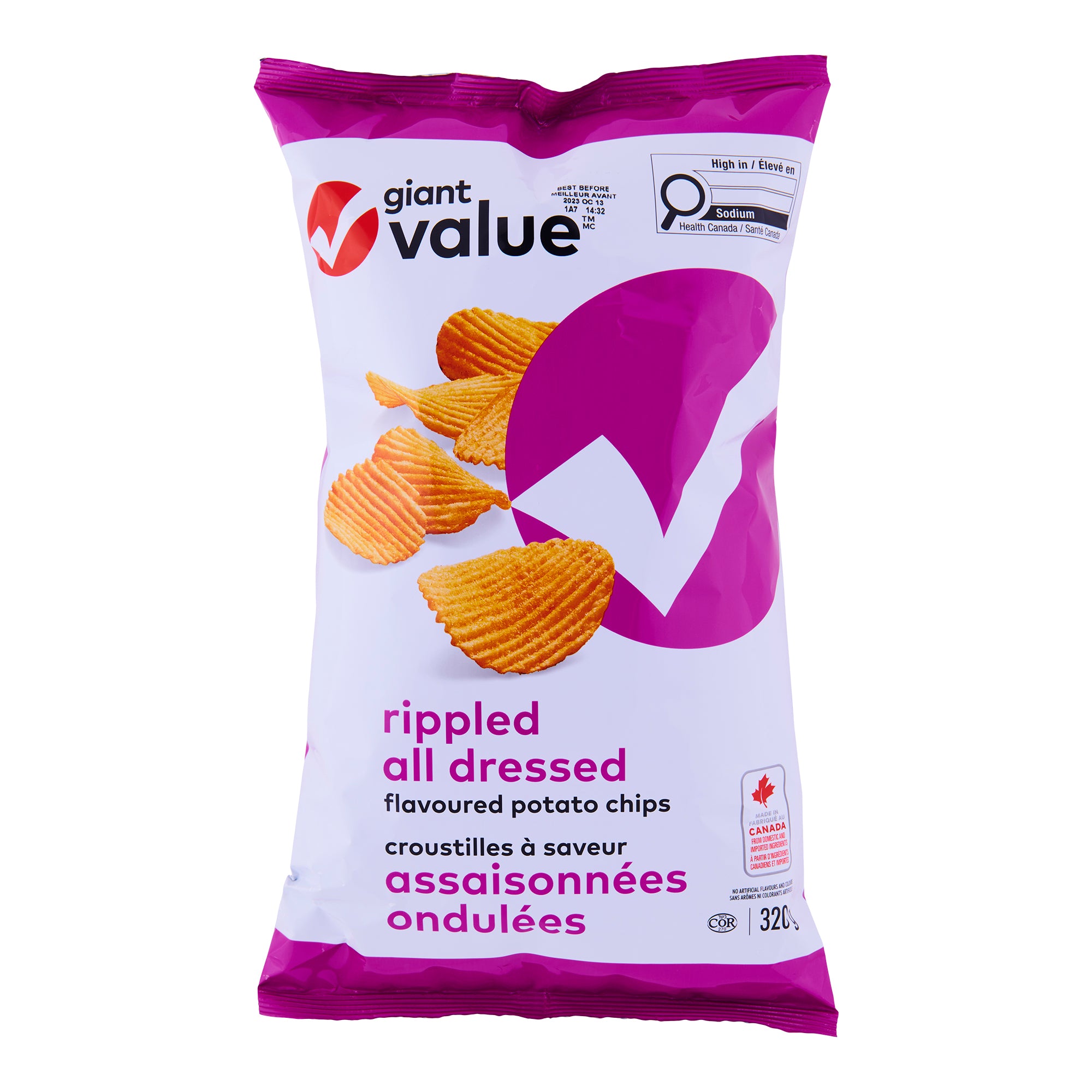 Giant Value All Dressed Ripple Chips, 320 g Giant Tiger