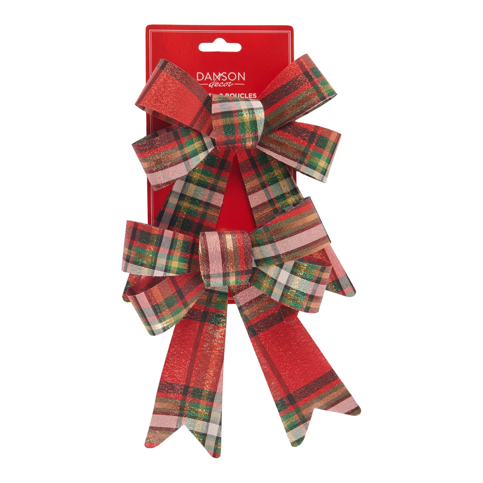 Christmas 4Loop Bow, Plaid, 2Pack Giant Tiger