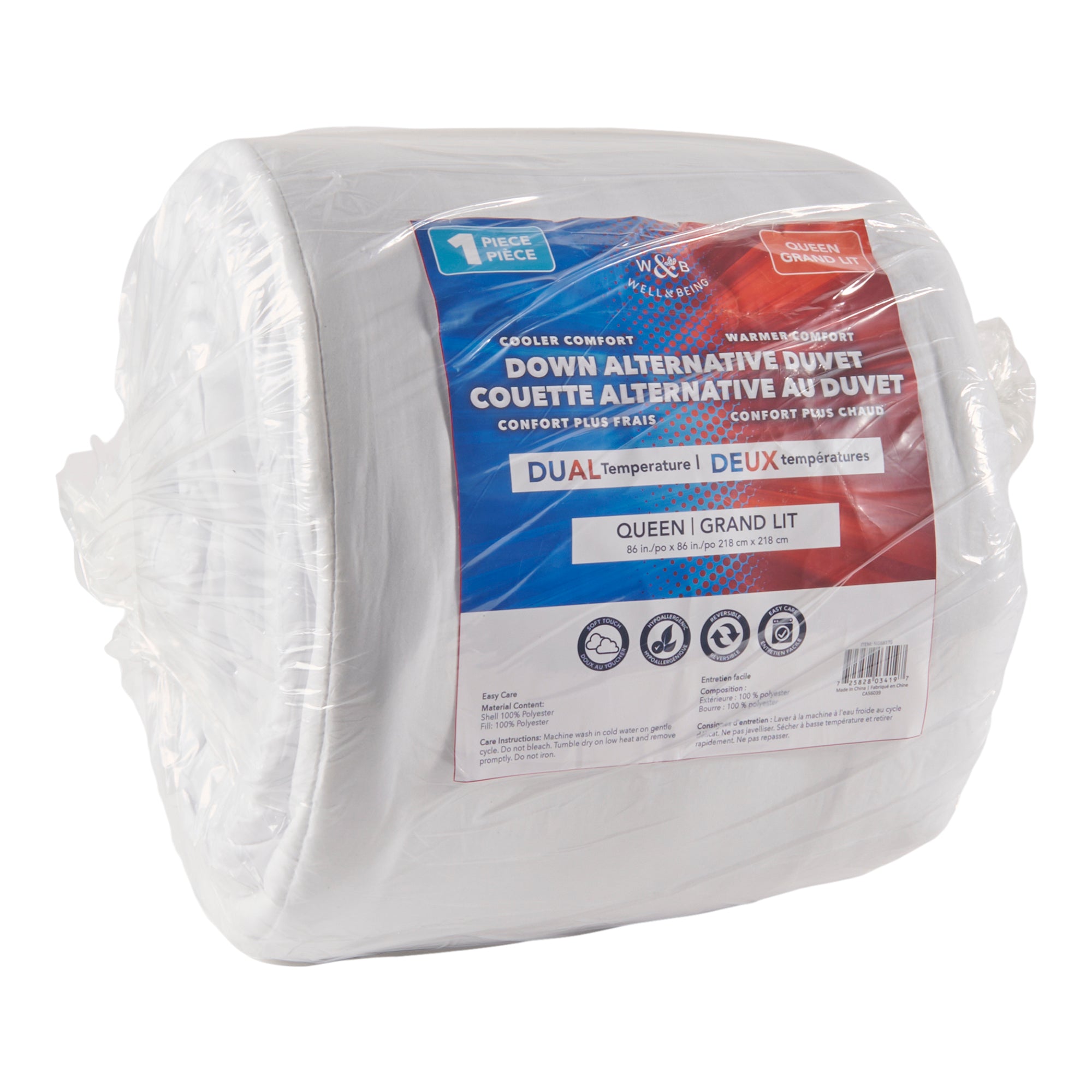 DoubleQueen Cool/Warm Duvet, White Giant Tiger