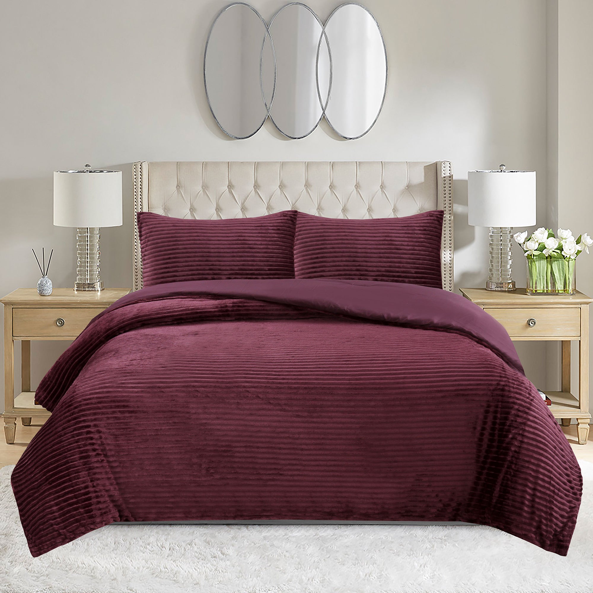 Jacquard Flannel Comforter Set, Double/Queen, 3 Piece Giant Tiger