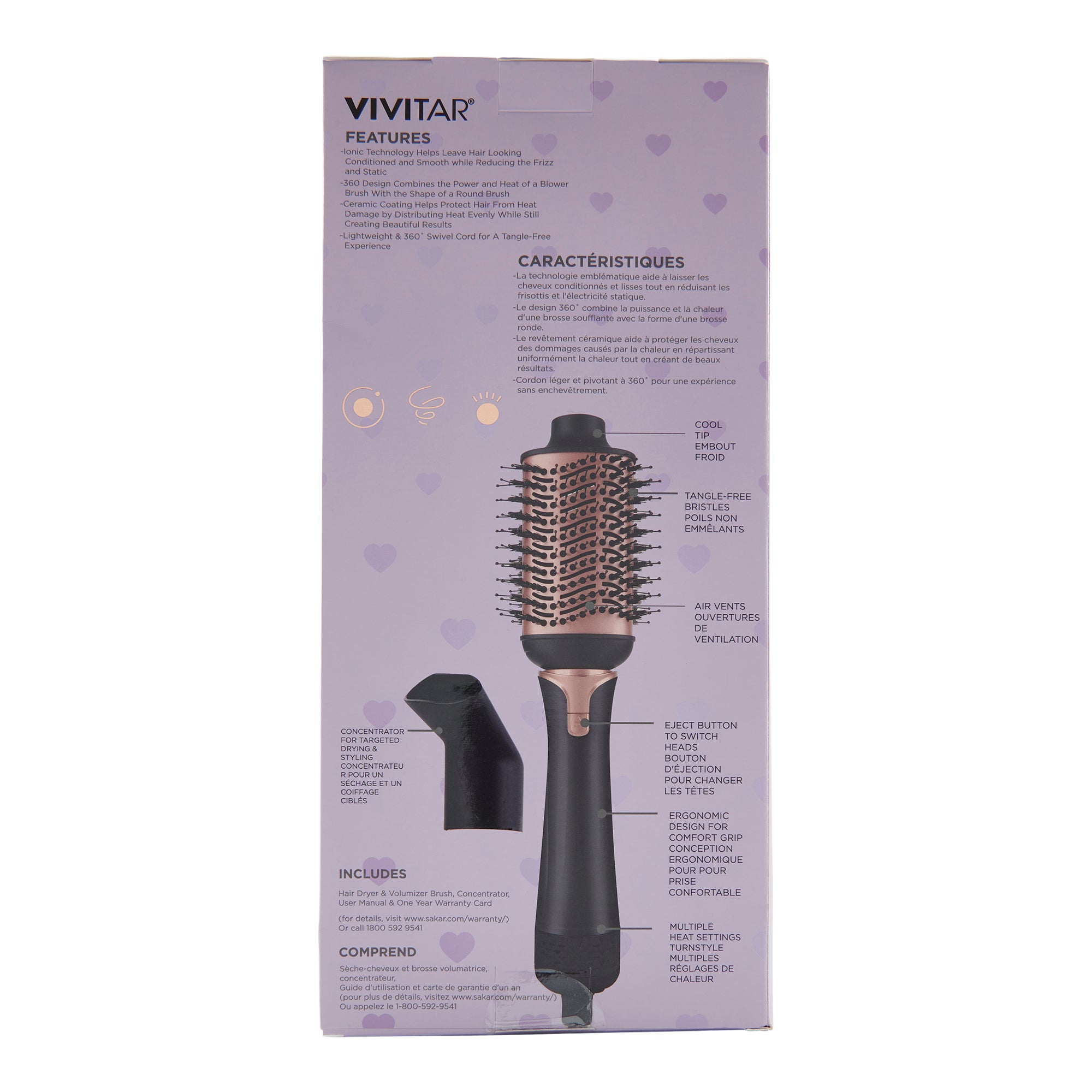 Vivitar Ceramic Vivitar Hair Brush Straightening Hair Brush