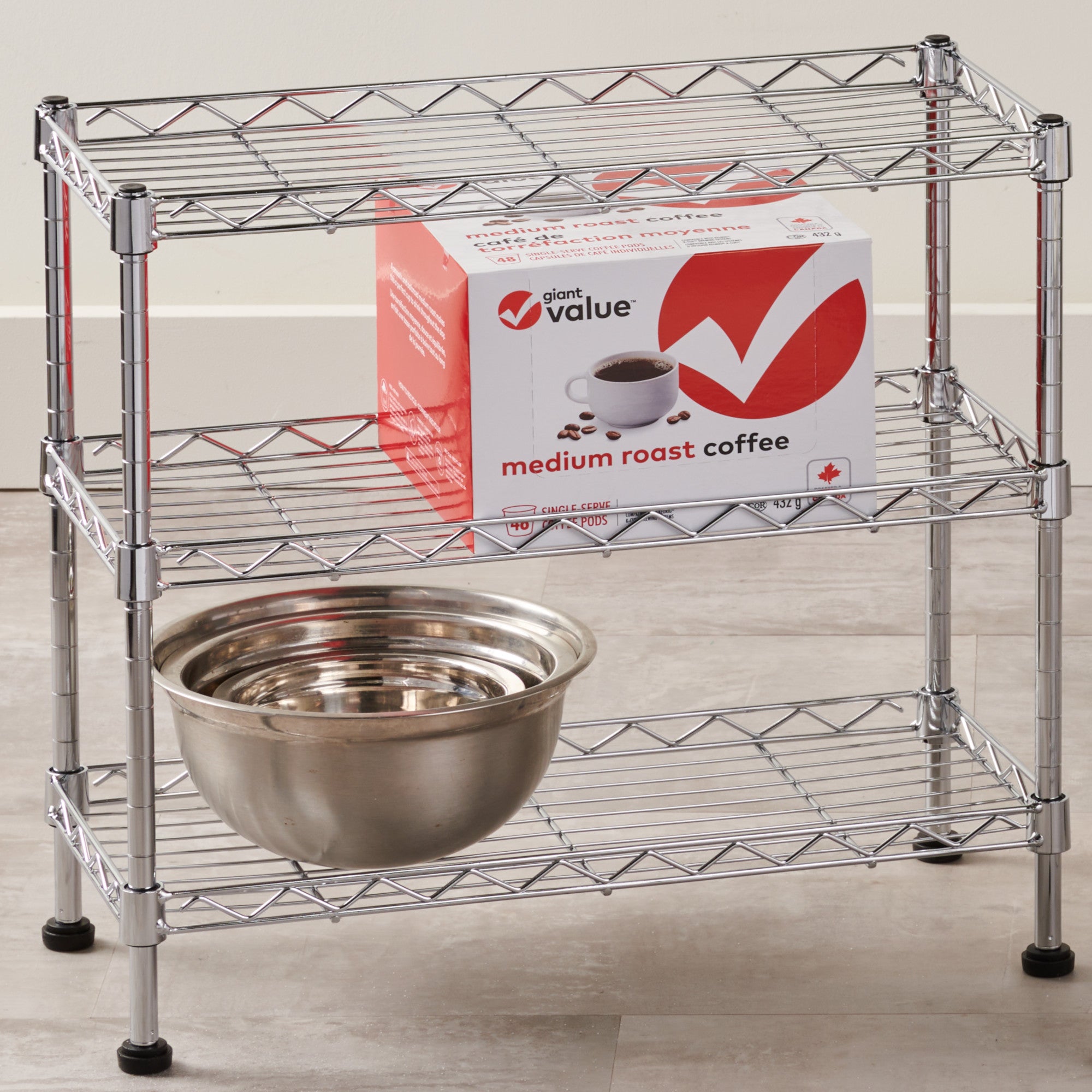 3 Tier Wide Metal Shelf Giant Tiger