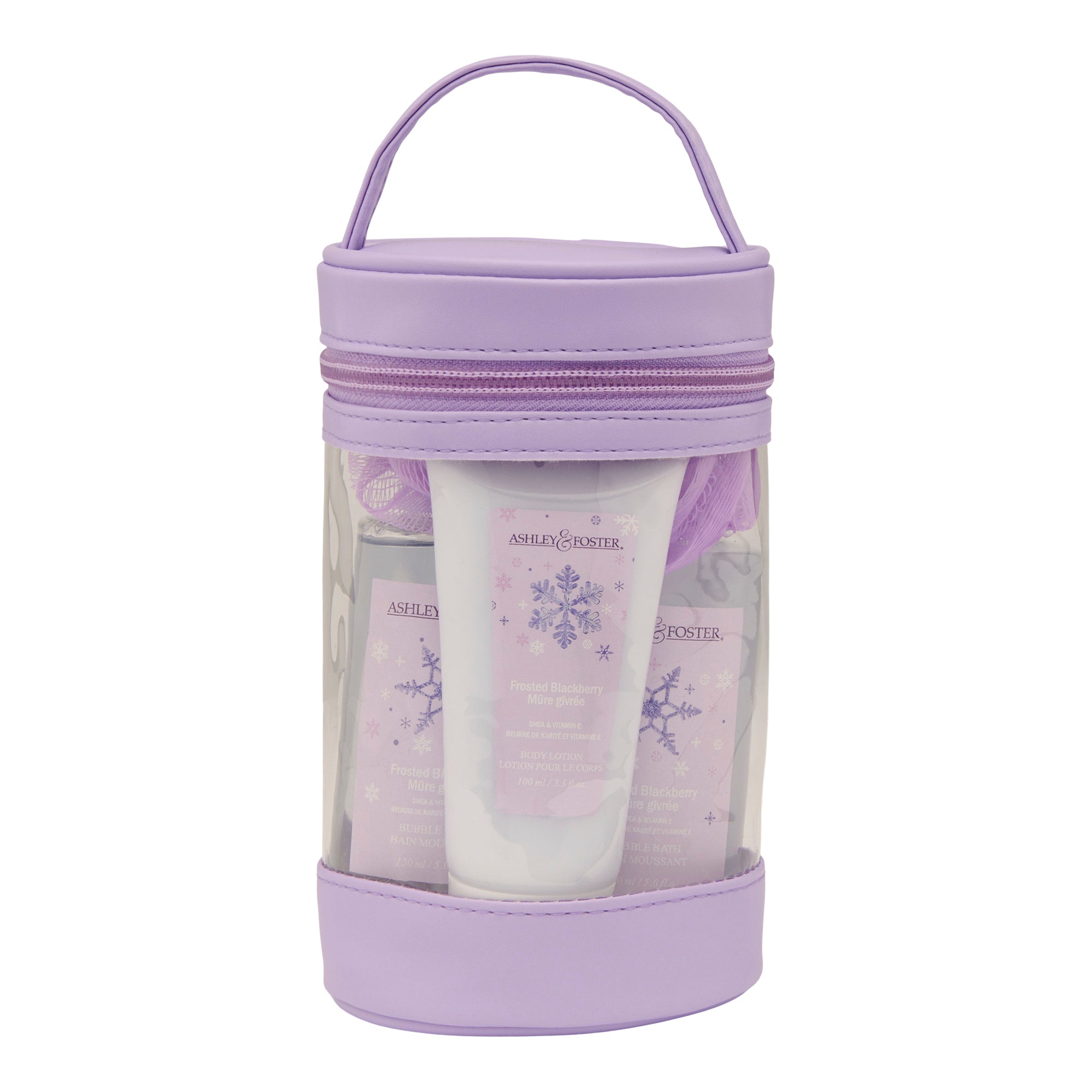 Ashley & Foster Frosted Blackberry Holiday Bath Set, 5Piece Giant Tiger