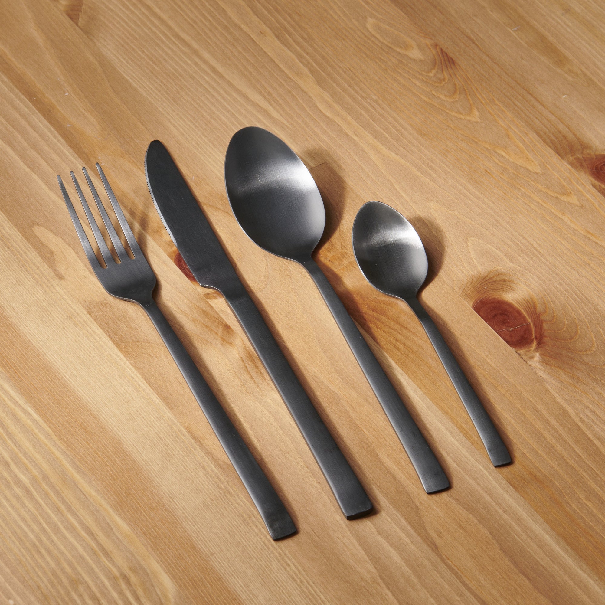 Gun Metal Flatware Set, 16 Piece Giant Tiger