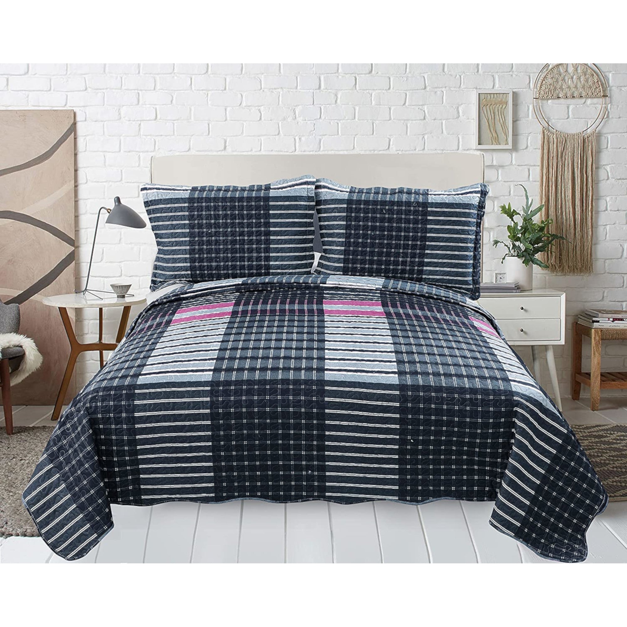 Pinsonic Queen Quilt Set, 3 Piece Giant Tiger