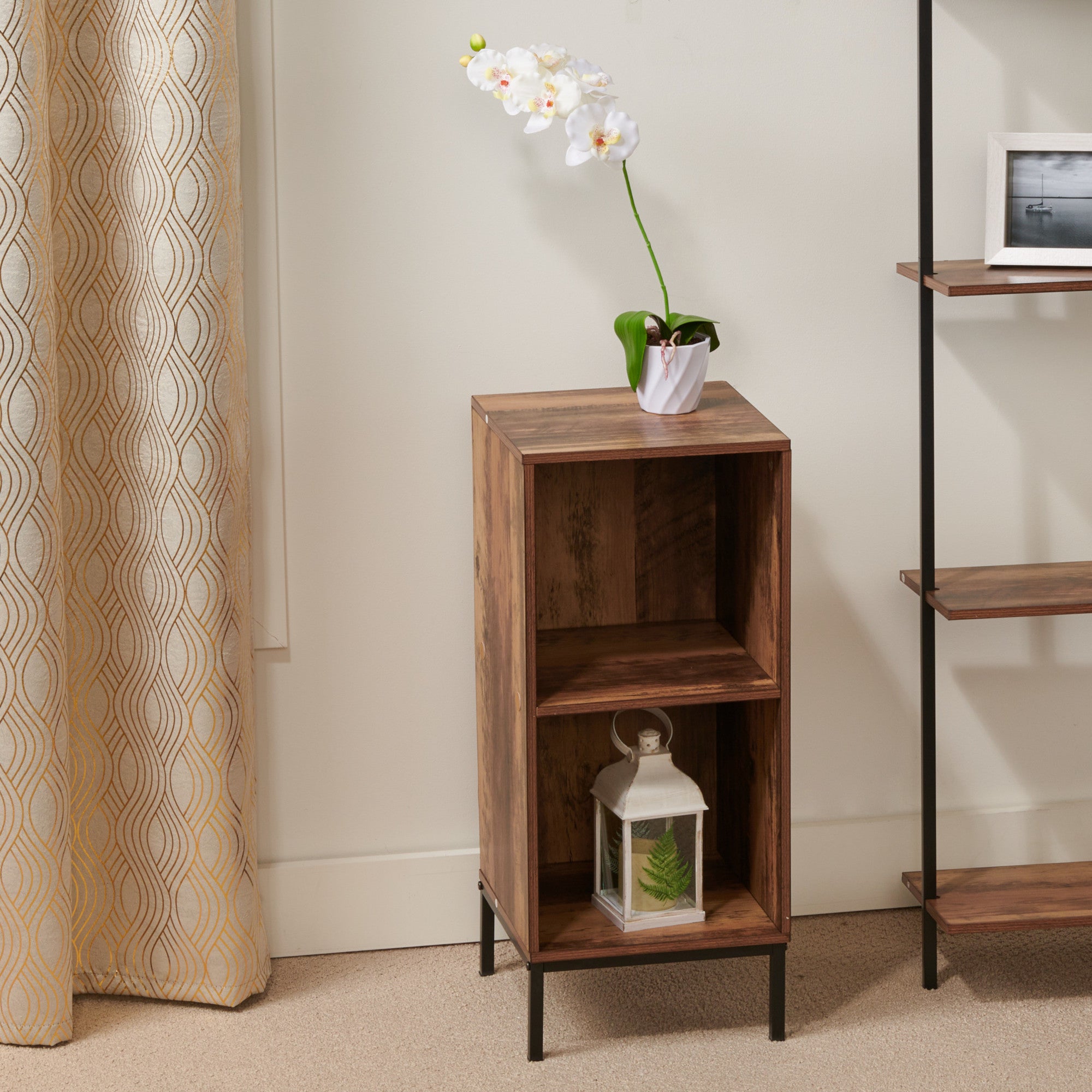 Cody Cube Shelf With Legs, Dark Brown Giant Tiger