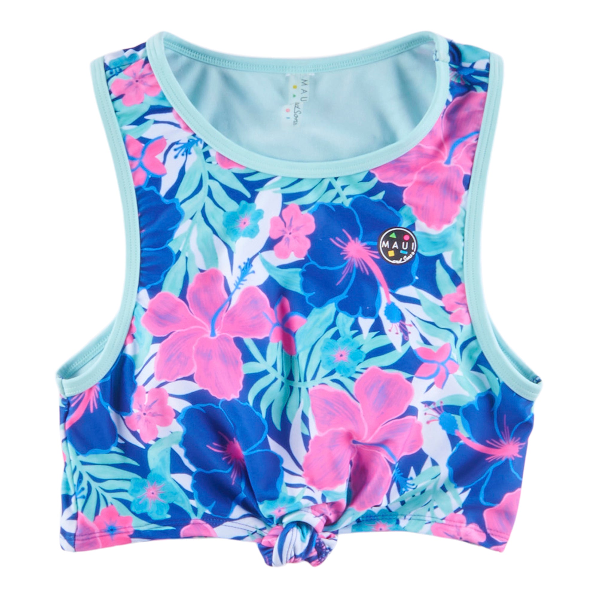 Women's Crop Tankini Swim Top with Front Knot Detailing Giant Tiger