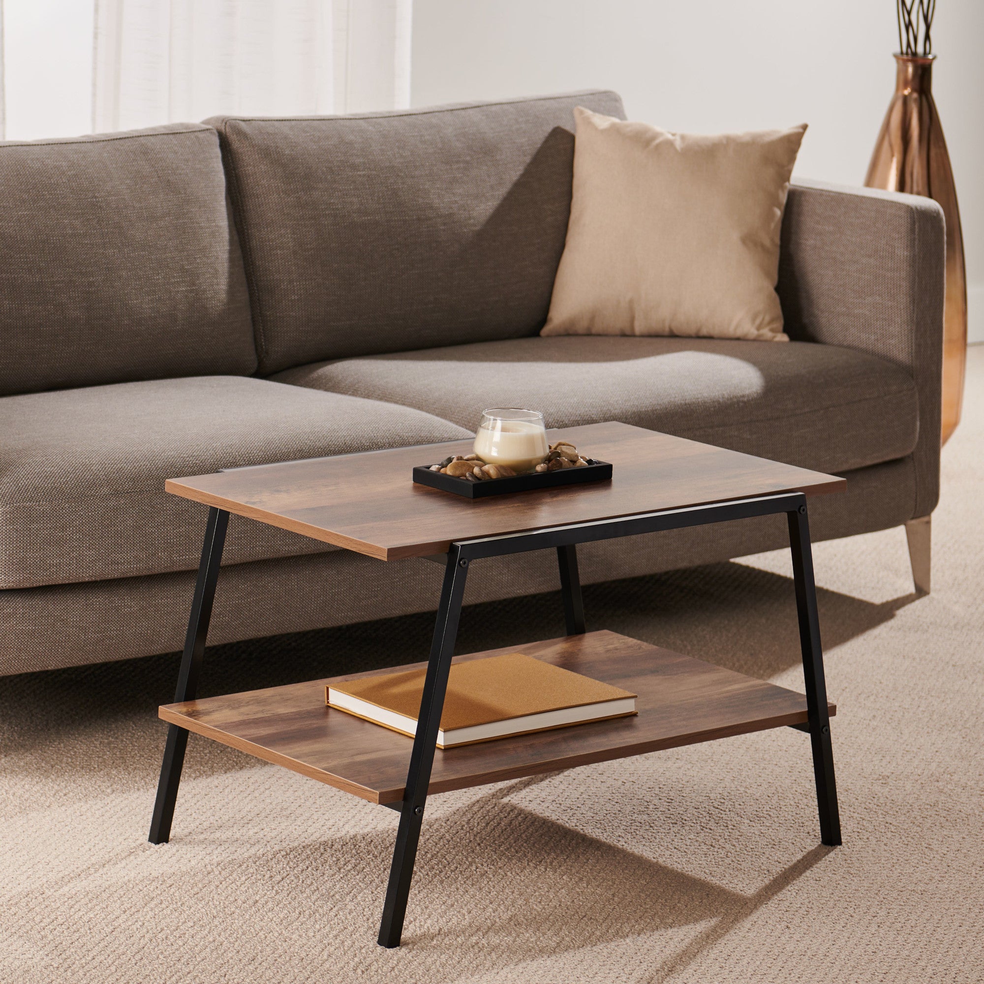 Cody 2 Tier Coffee Table, Natural Giant Tiger