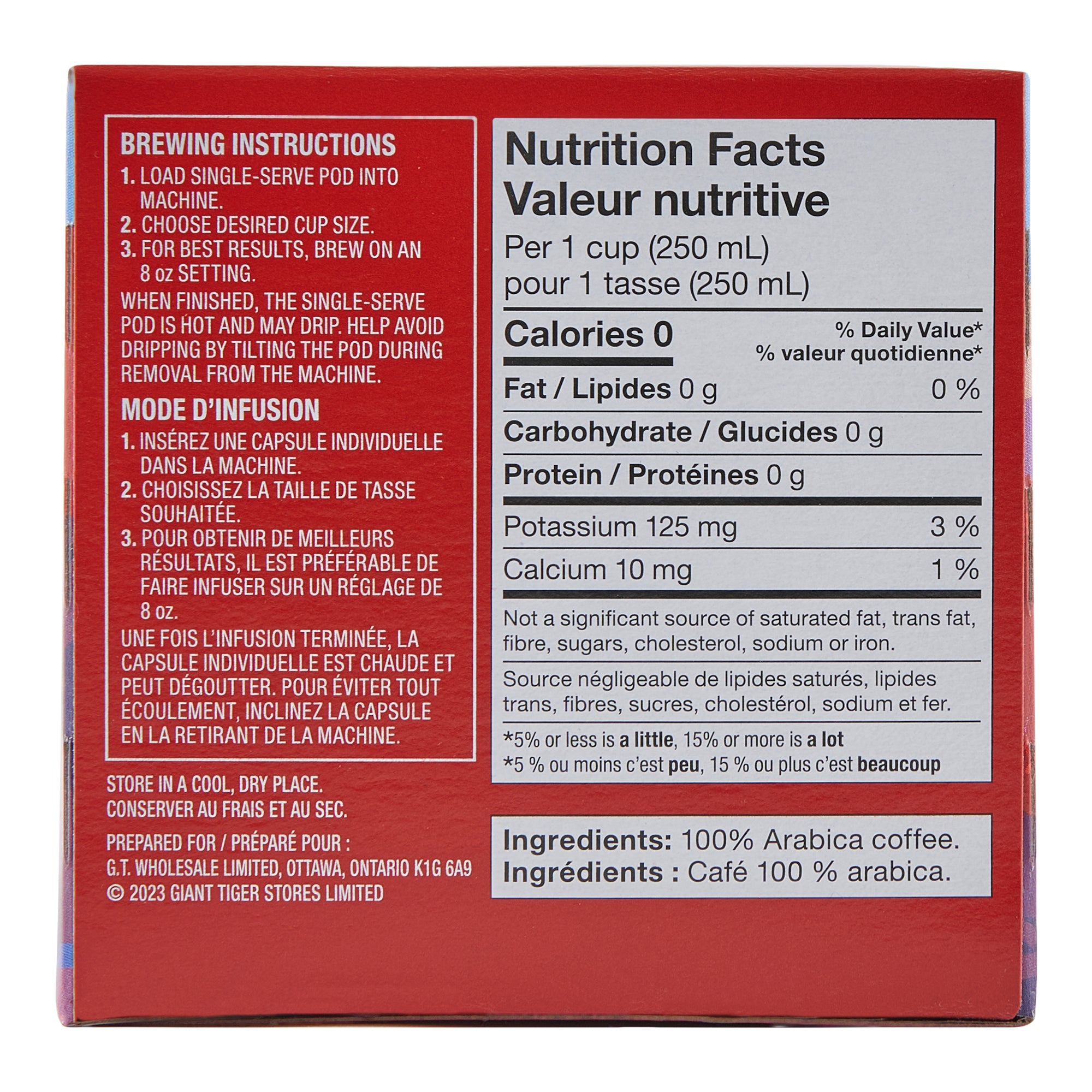 Giant Tiger Marché Canadian, Eh? Light Roast Coffee, 12Pack