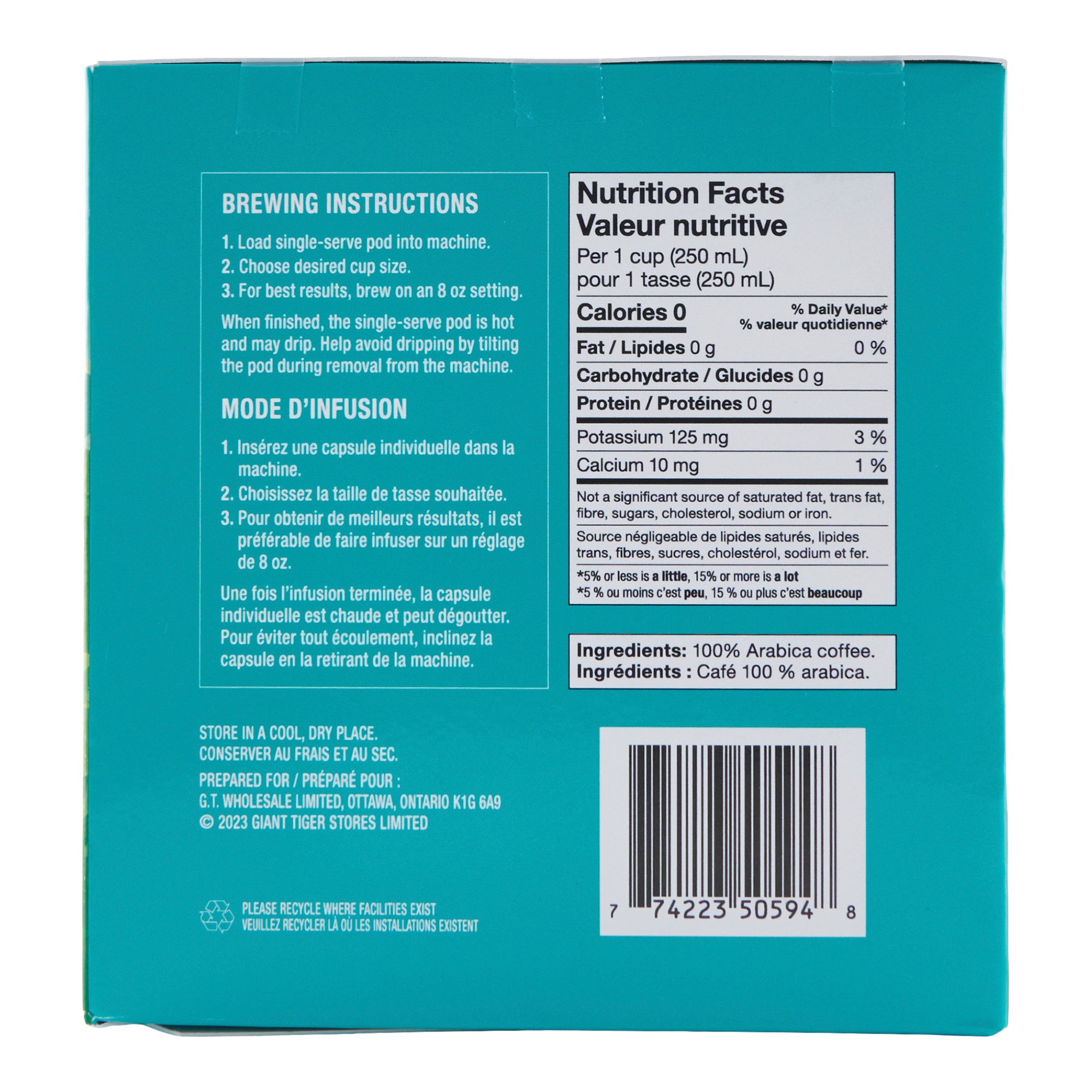 Giant Tiger Marché Columbian Medium Roast Coffee Pods, 30Pack