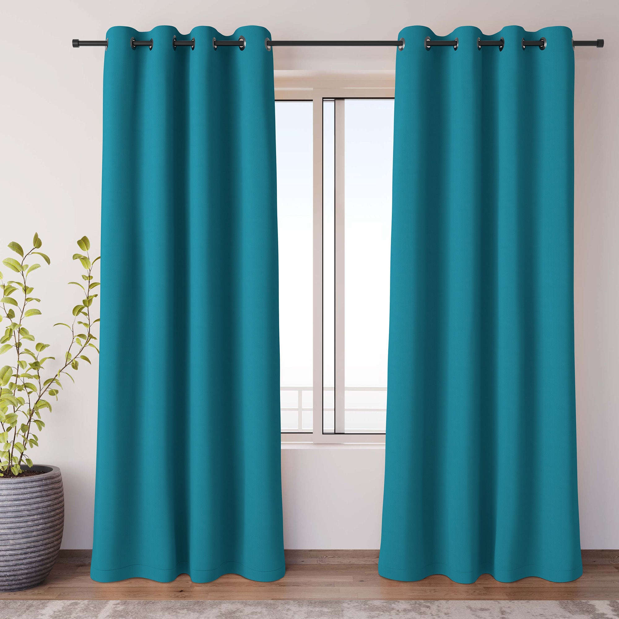HomeStyles Blackout Curtain, Teal, 84in. Giant Tiger