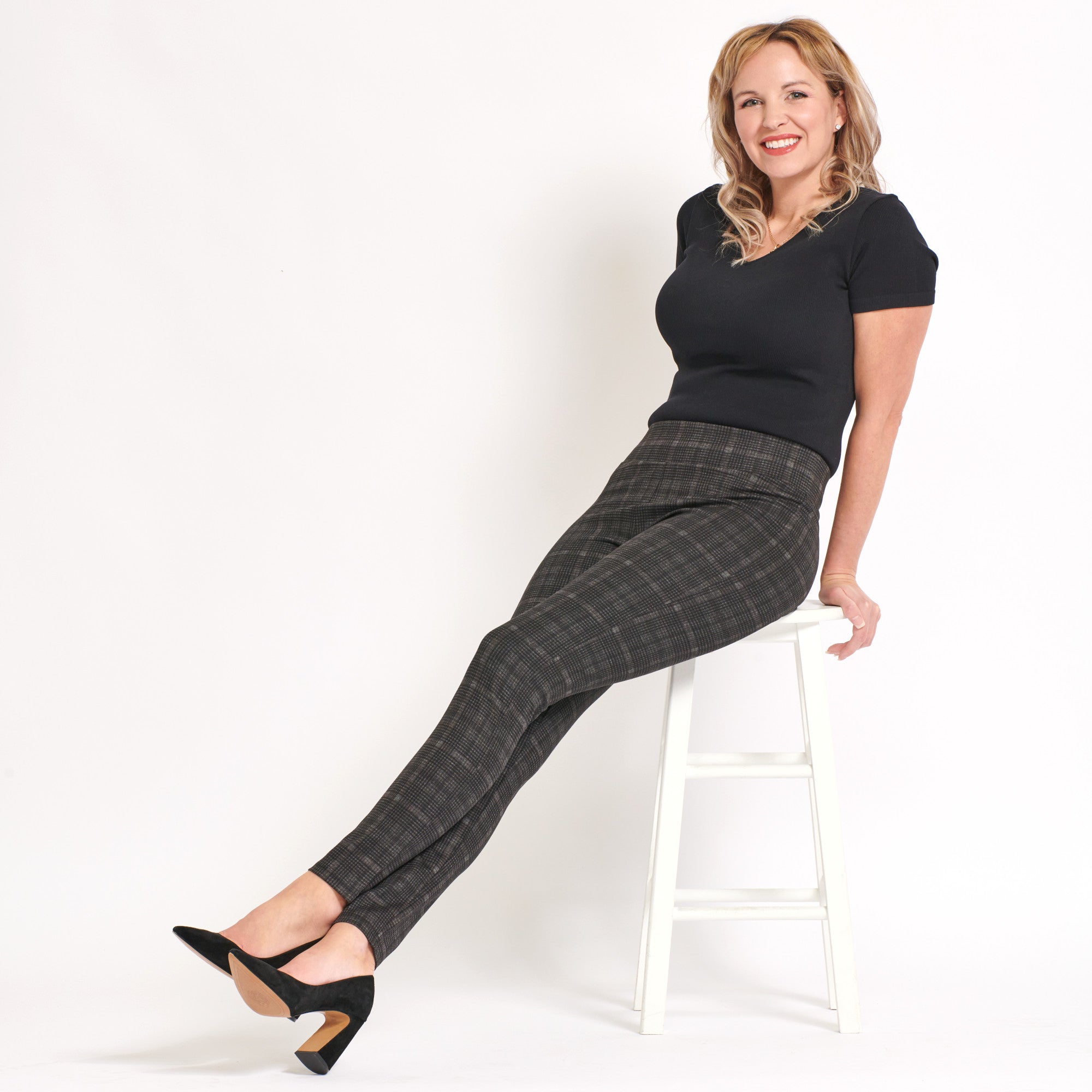 lily morgan giant tiger lily morgan Women's Printed Comfort Waistband Pants
