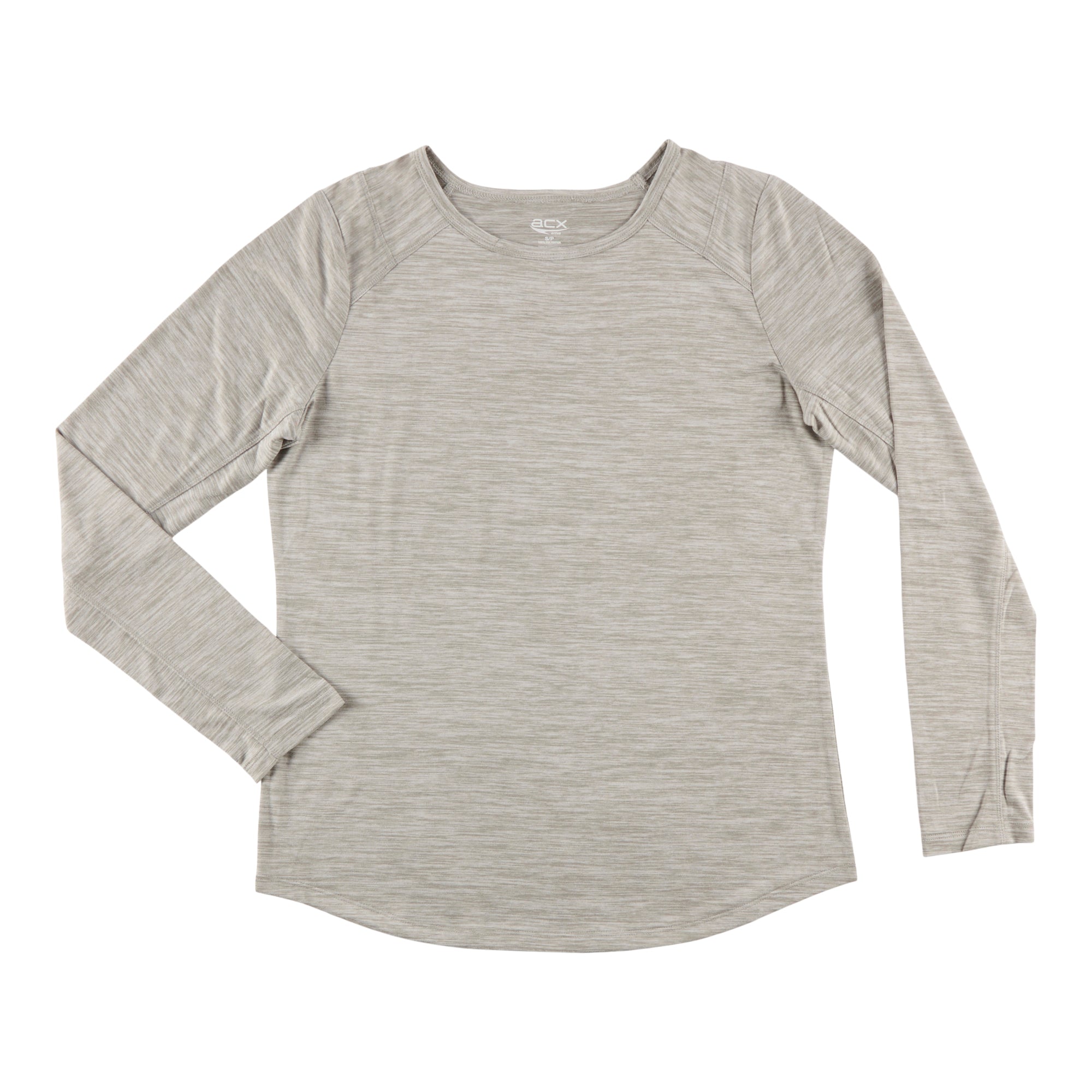 ACX Active Women's Long Sleeve Space Dye Activewear Top Giant Tiger