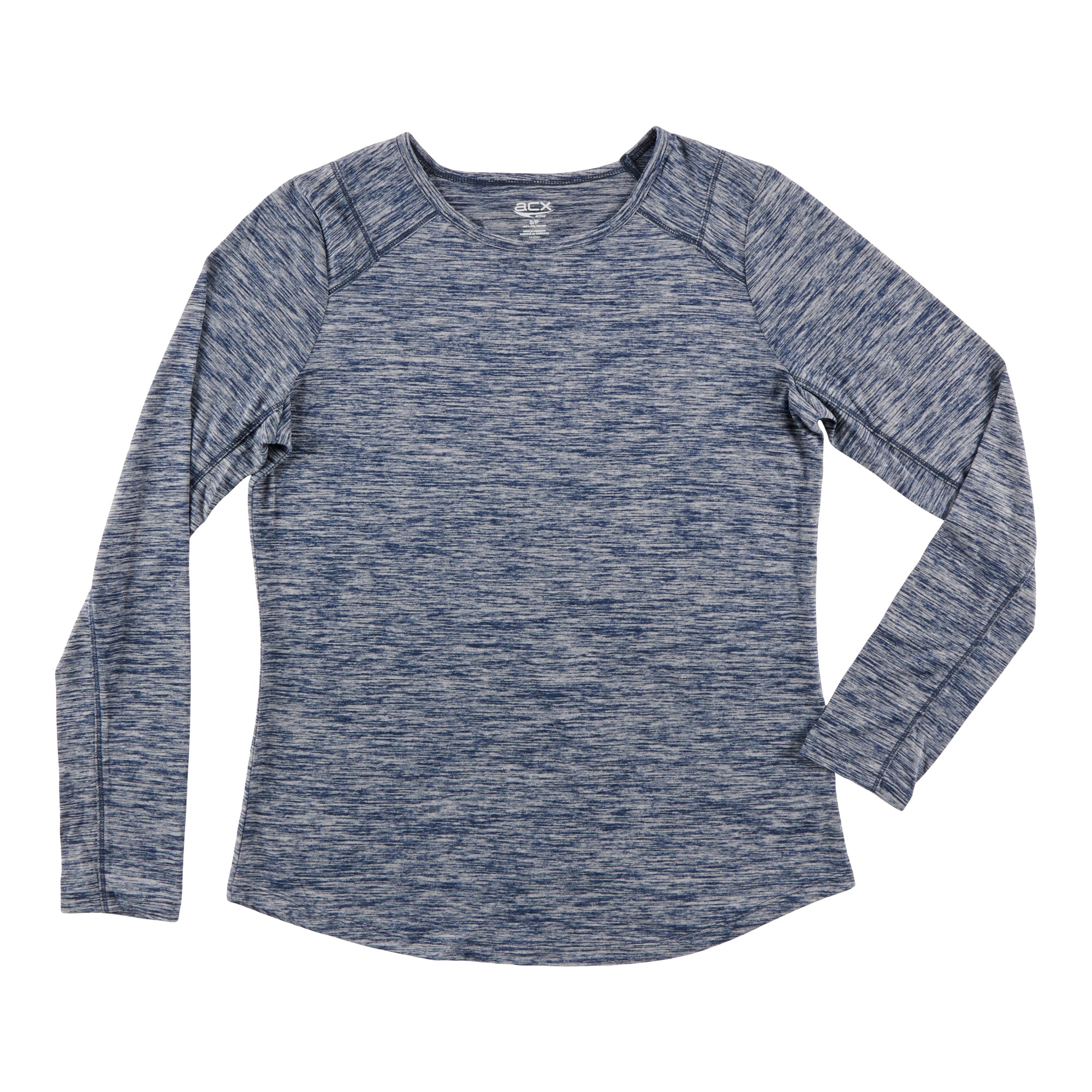 ACX Active Women's Long Sleeve Space Dye Activewear Top Giant Tiger