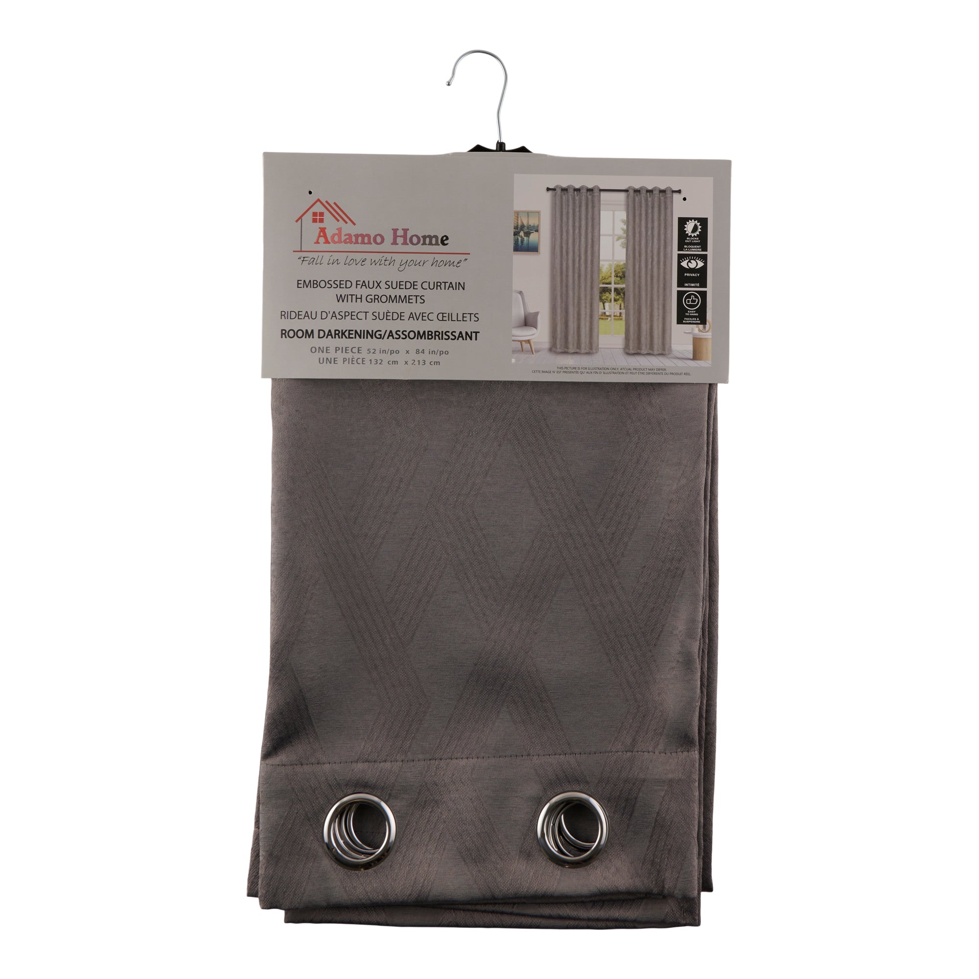 Room Darkening Faux Suede Curtain, 84in. Giant Tiger