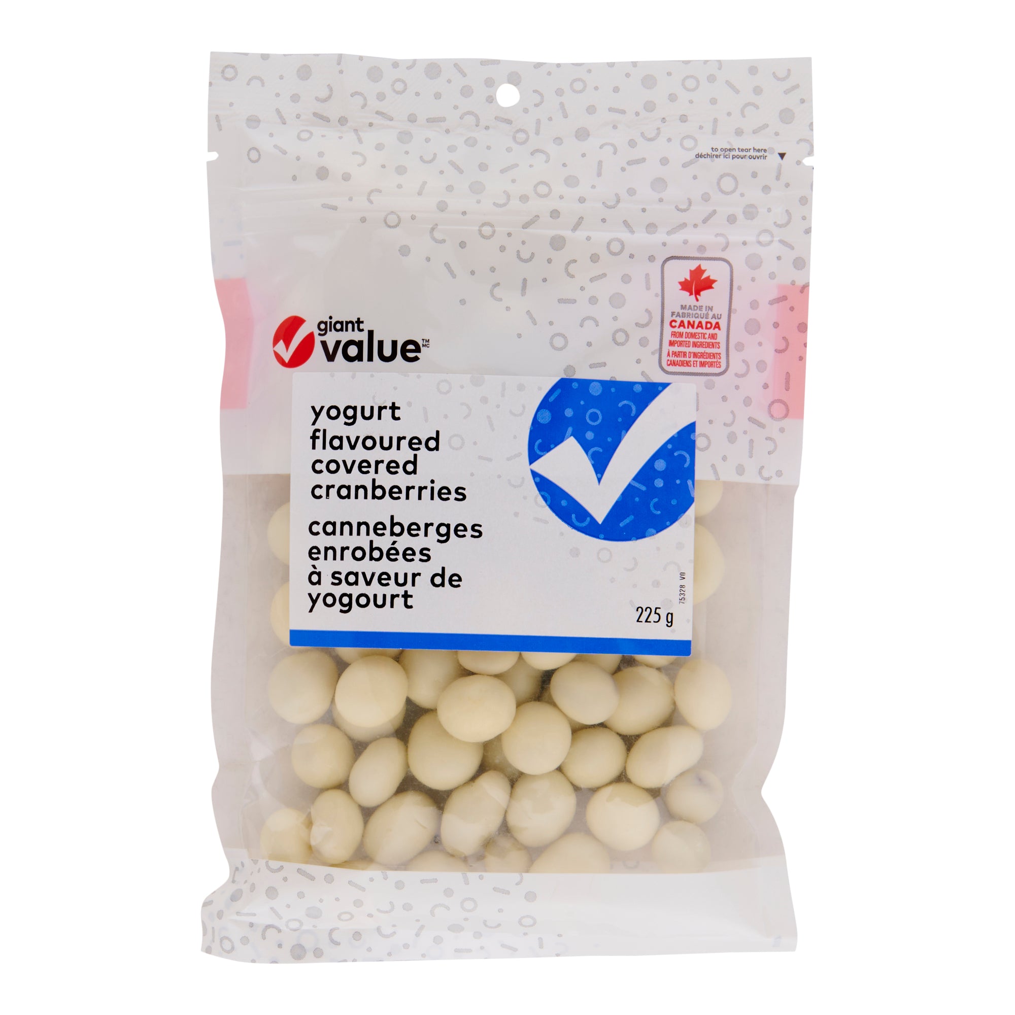 Giant Value Yogurt Flavoured Covered Cranberries, 225 g Giant Tiger