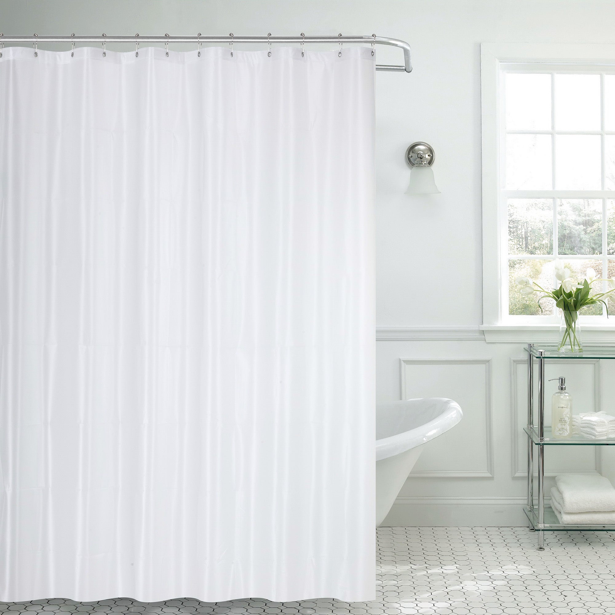 Doublure De Rideau De Douche Amazer 72x72 Blanc - Avec Aimants - PEVA